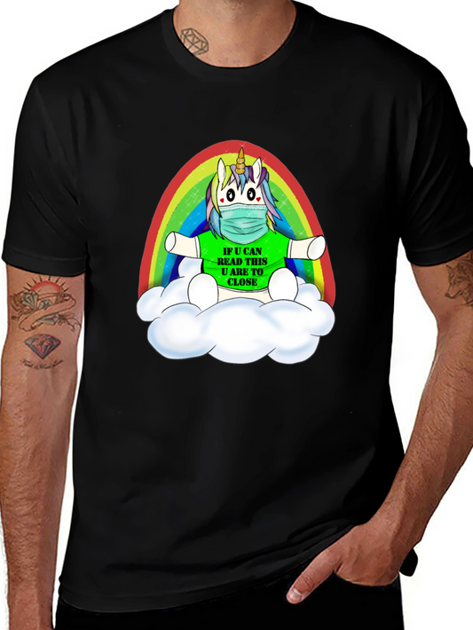 Unicorn Rainbow Graphic T-Shirt - Social Distancing Humor