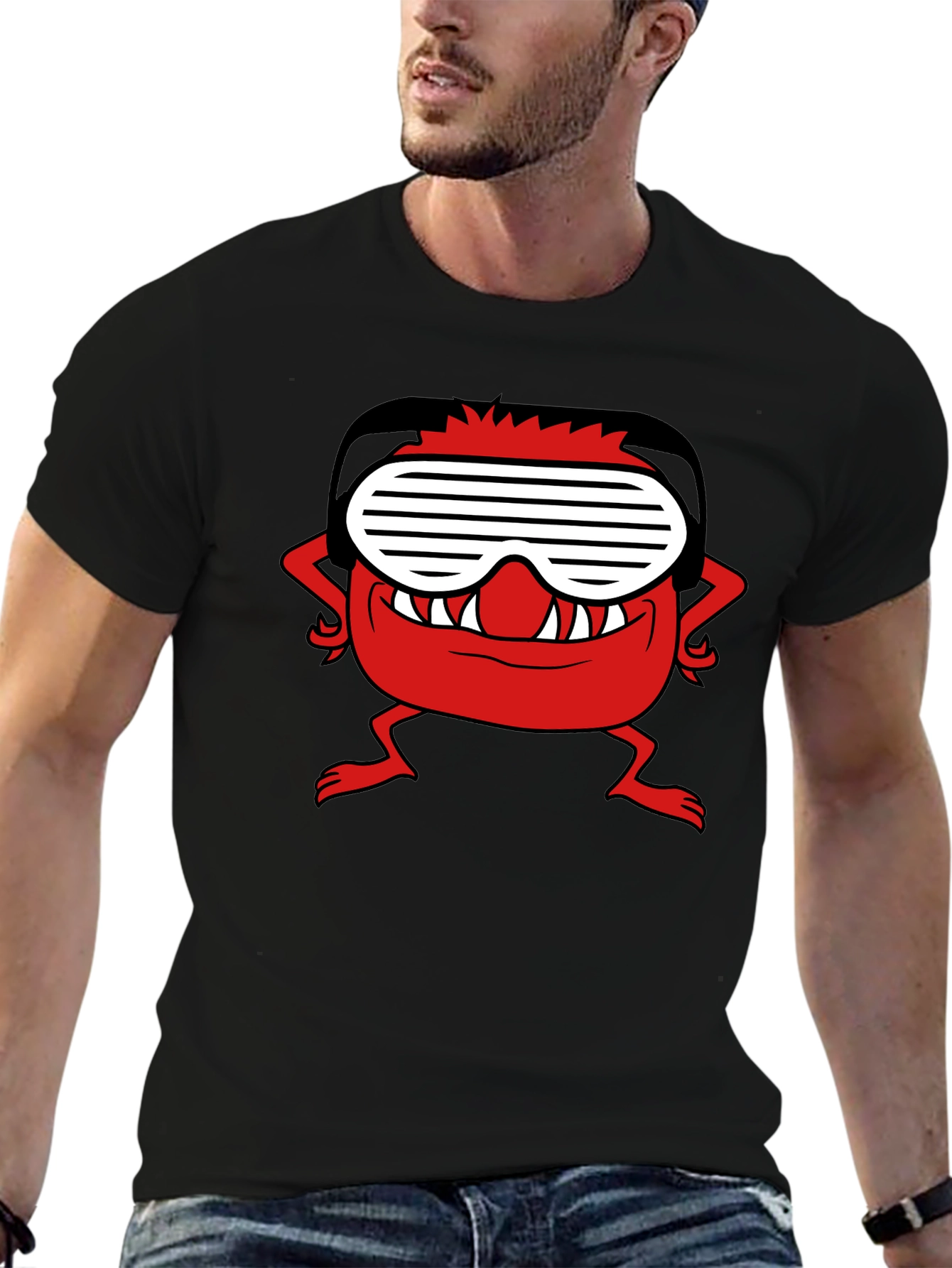 Red Monster Black Tee