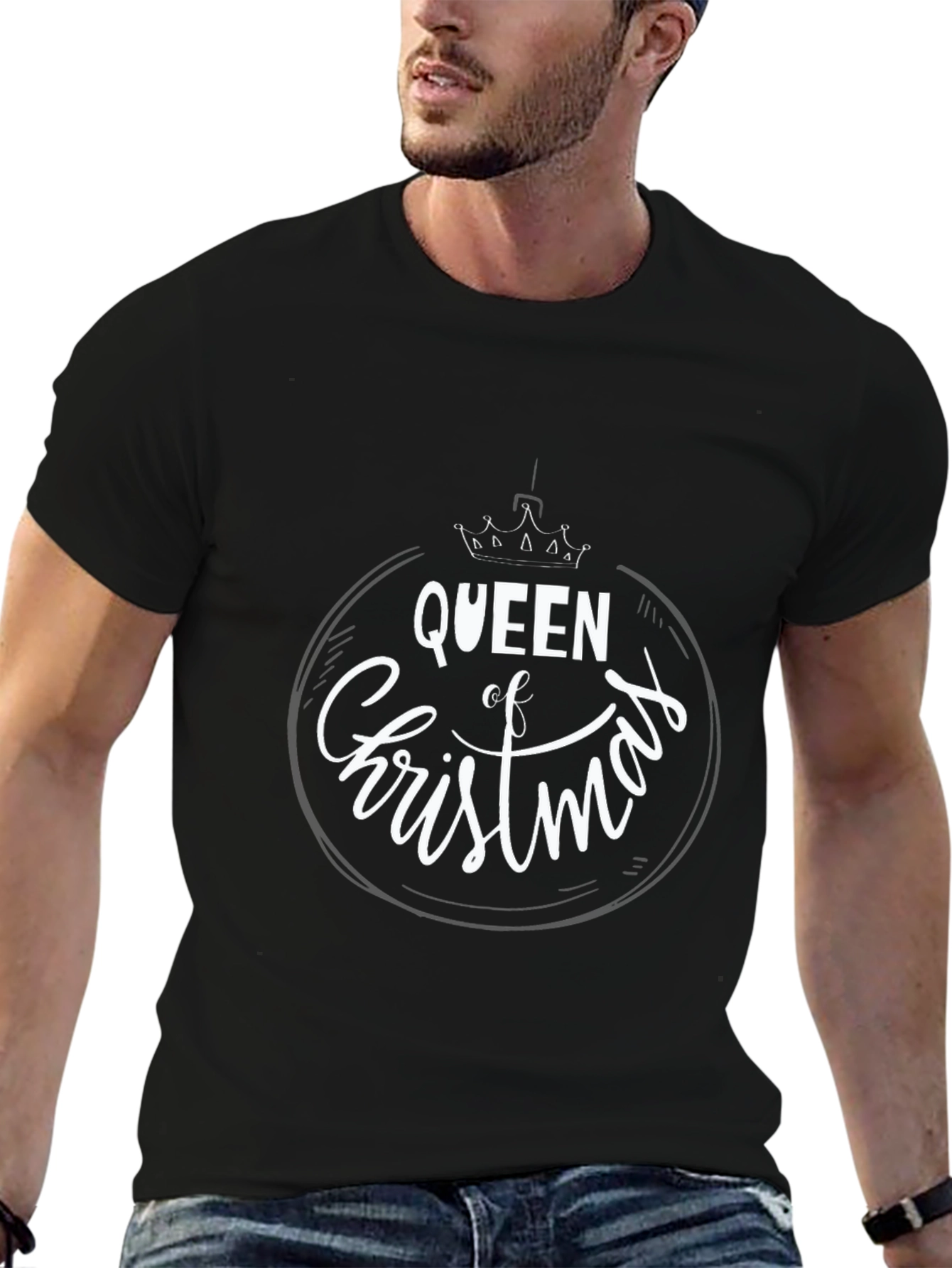 Queen of Christmas Black T-Shirt