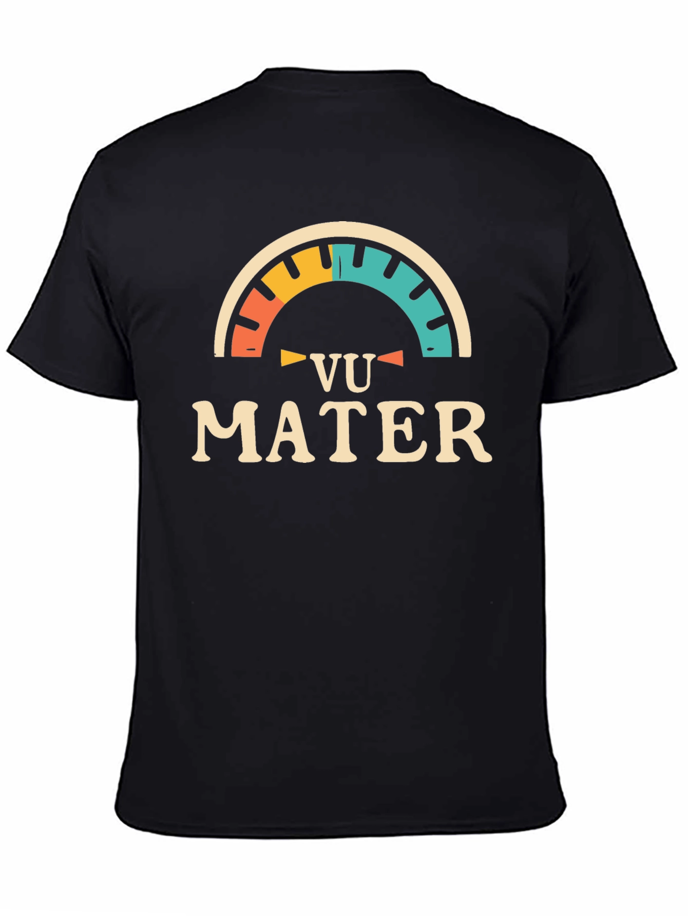 Retro Vu Mater Graphic Tee - Black Cotton Blend