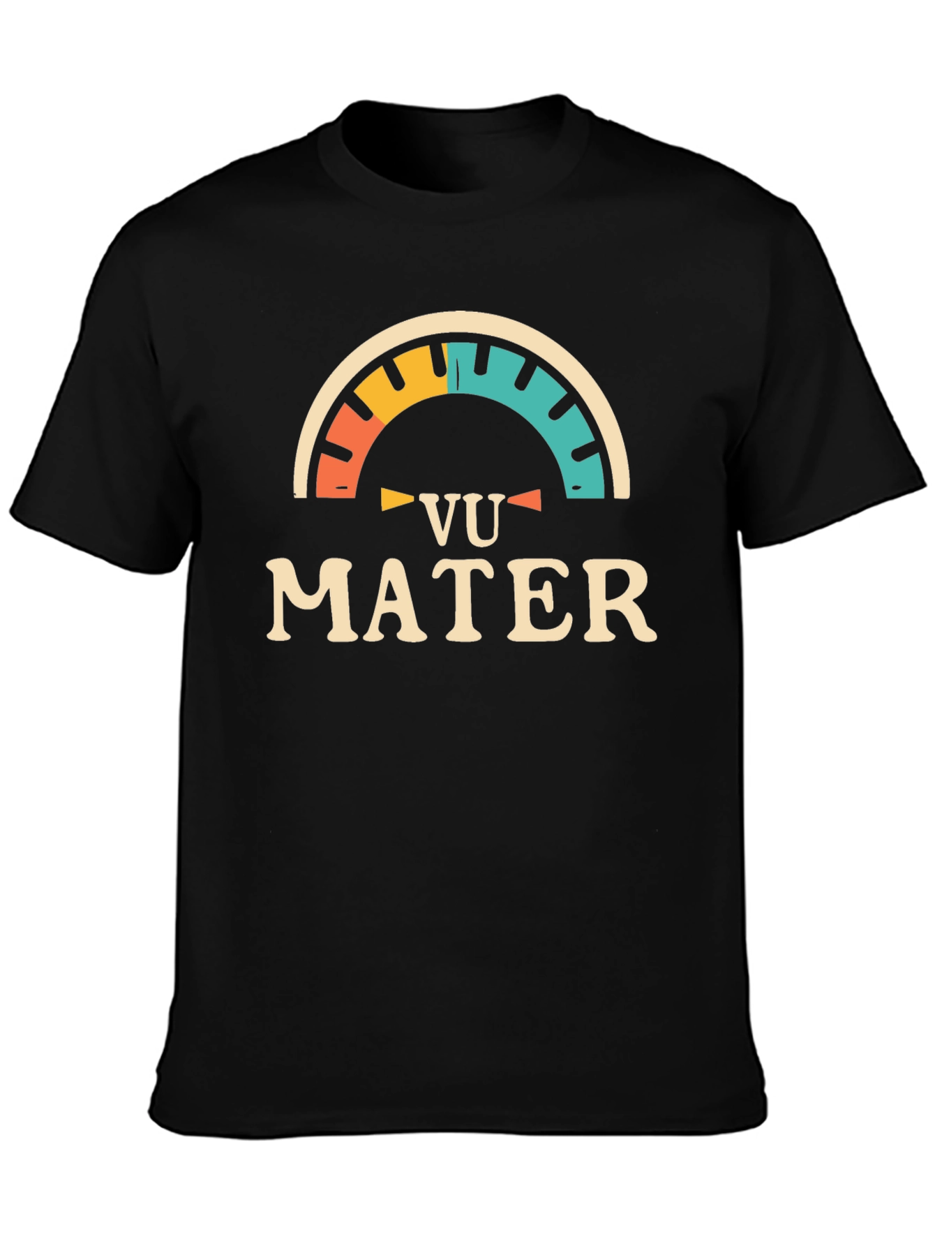 Retro Vu Mater Graphic Tee - Black Cotton Blend