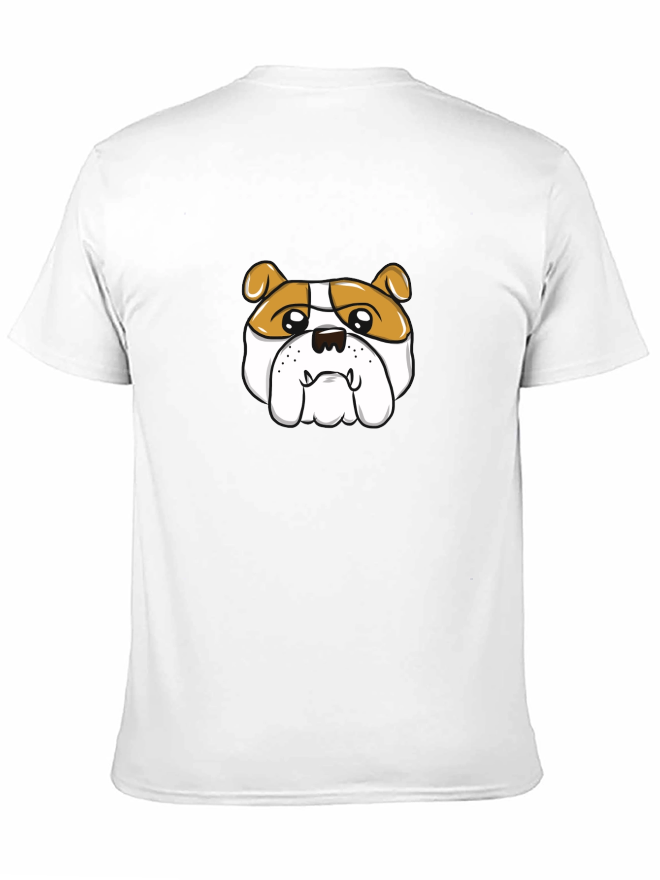 Bulldog Cartoon Graphic Tee - Black Cotton T-Shirt