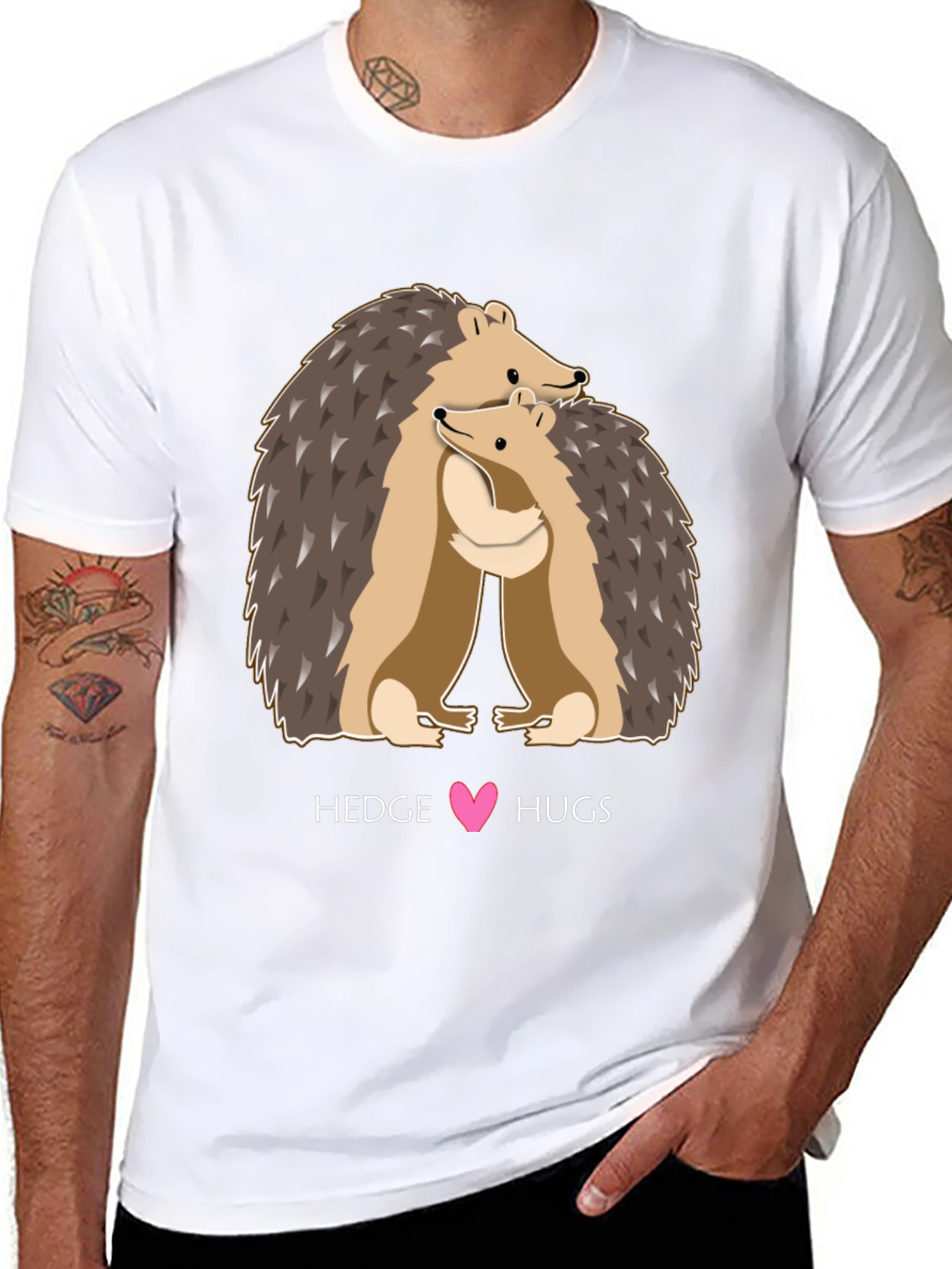 Hedgehog Hugs Graphic Tee - Cute Animal Lover T-Shirt