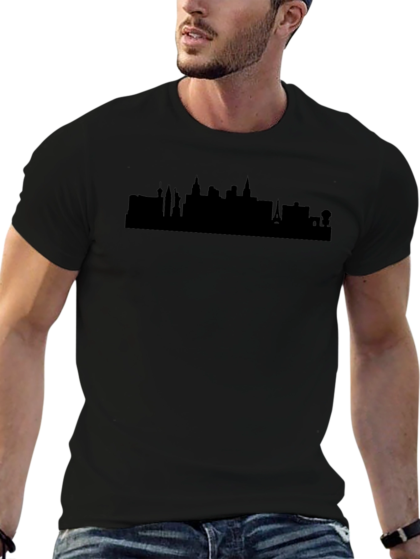 Las Vegas Skyline Graphic Tee - Black Unisex T-Shirt