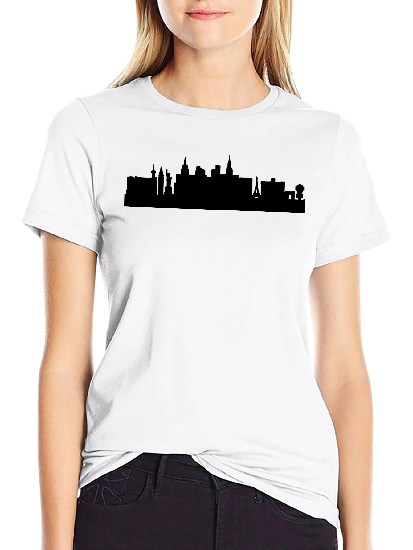 Las Vegas Skyline Graphic Tee - Black Unisex T-Shirt