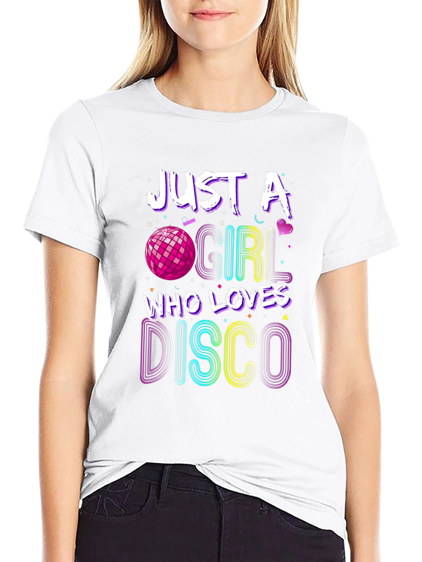 Just A Girl Who Loves Disco Graphic T-Shirt