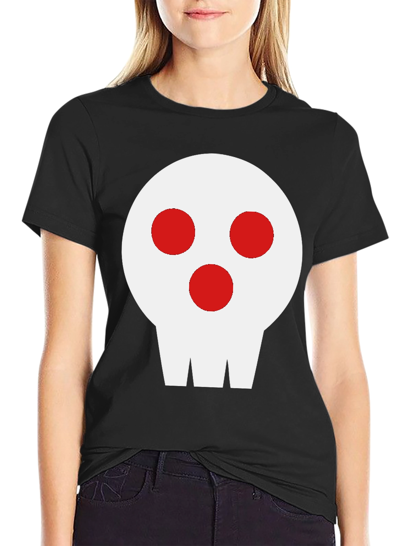 Skull Graphic Tee - Black Cotton Blend
