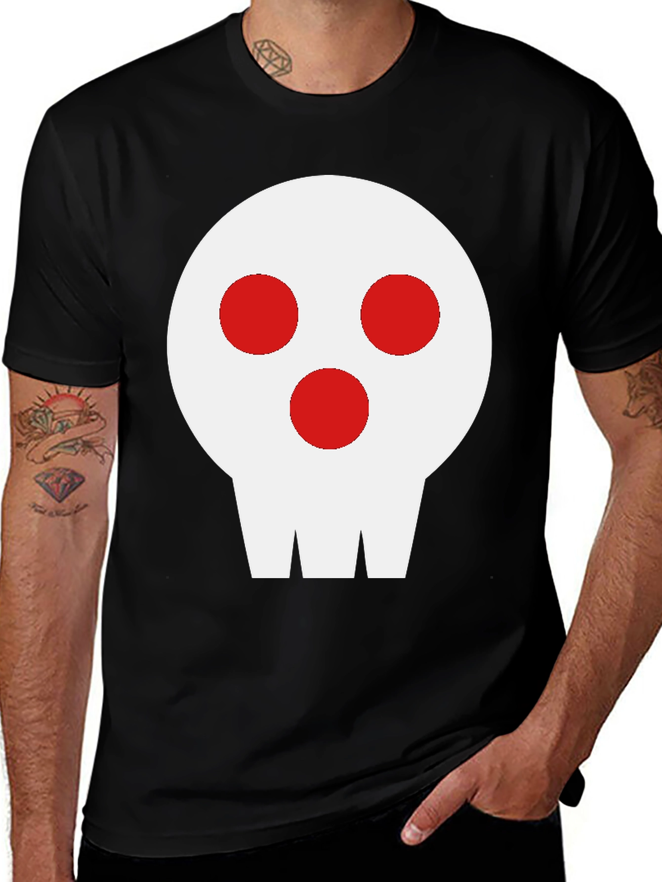 Skull Graphic Tee - Black Cotton Blend
