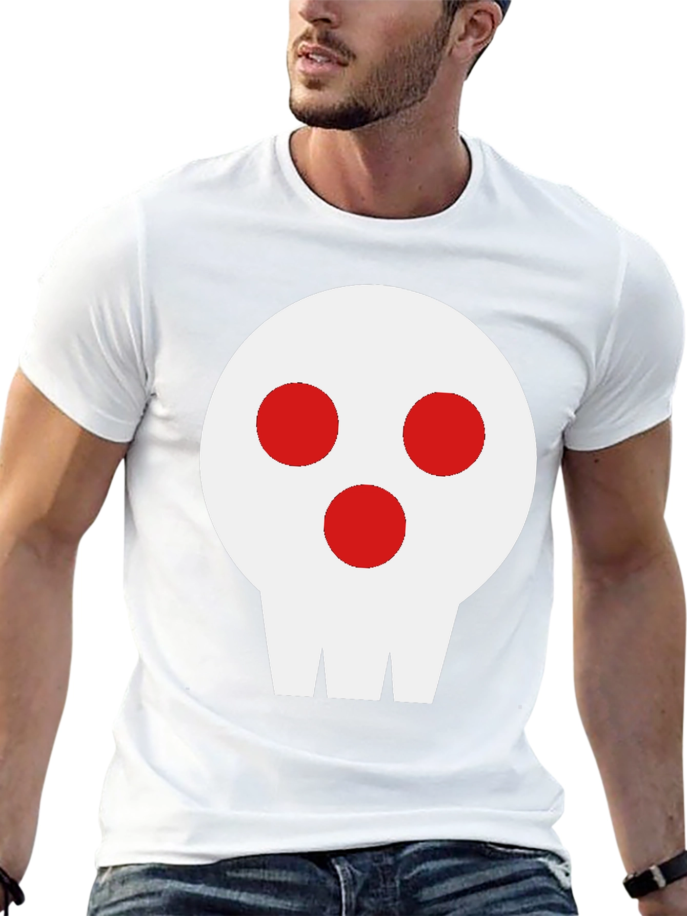 Skull Graphic Tee - Black Cotton Blend