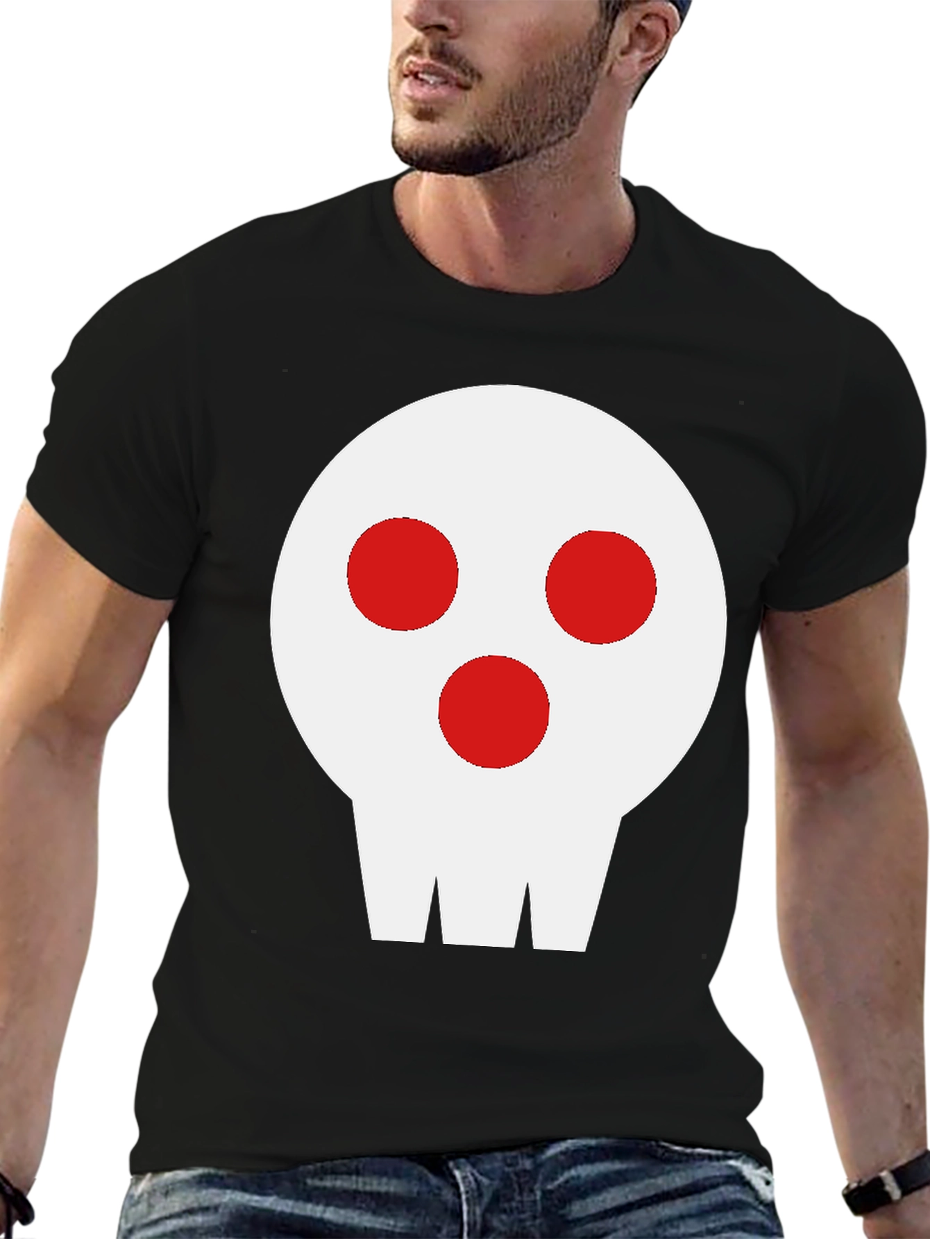 Skull Graphic Tee - Black Cotton Blend