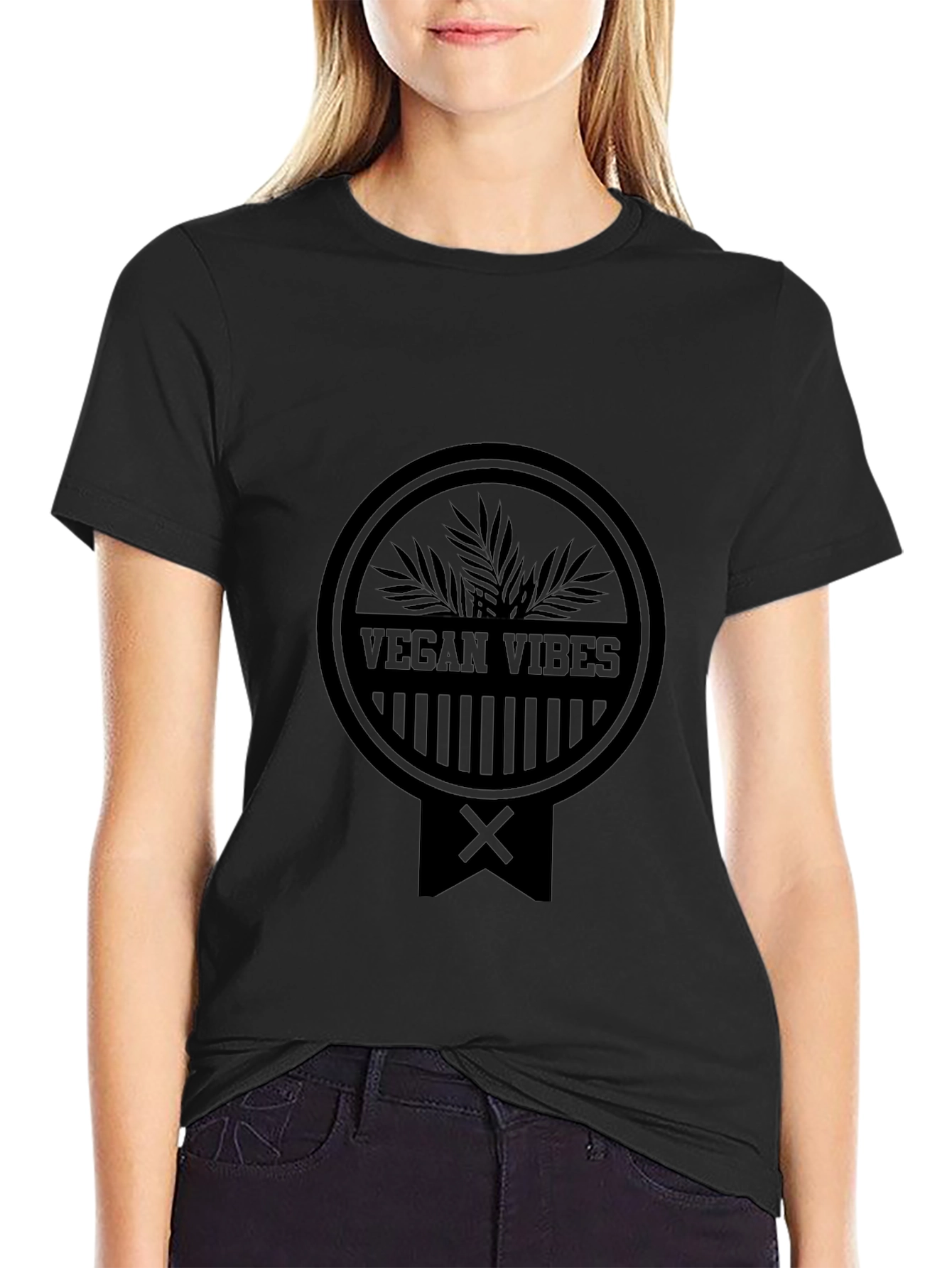Vegan Vibes Black T-Shirt - Eco-Friendly Style