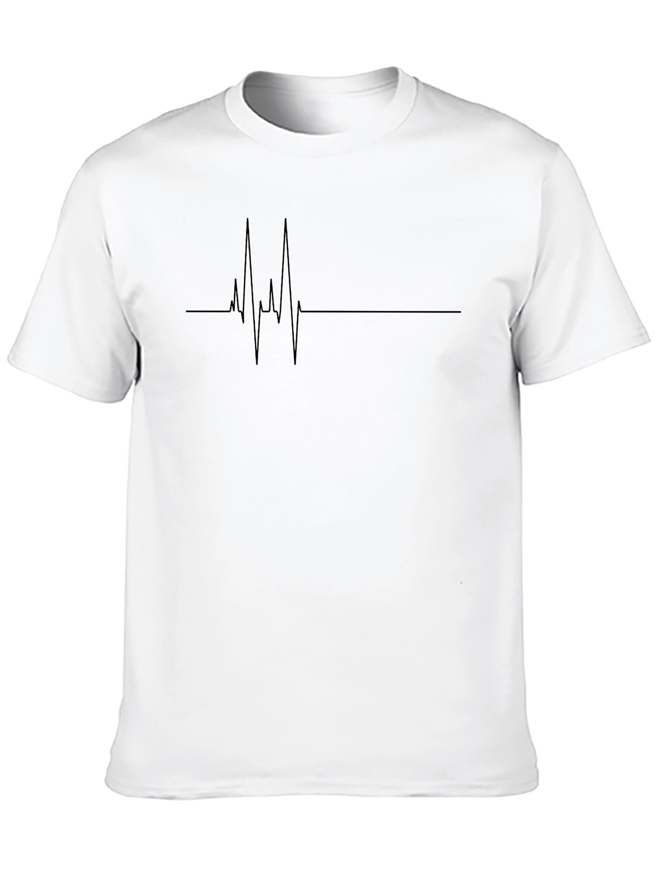 Heartbeat Line Graphic T-Shirt - Black