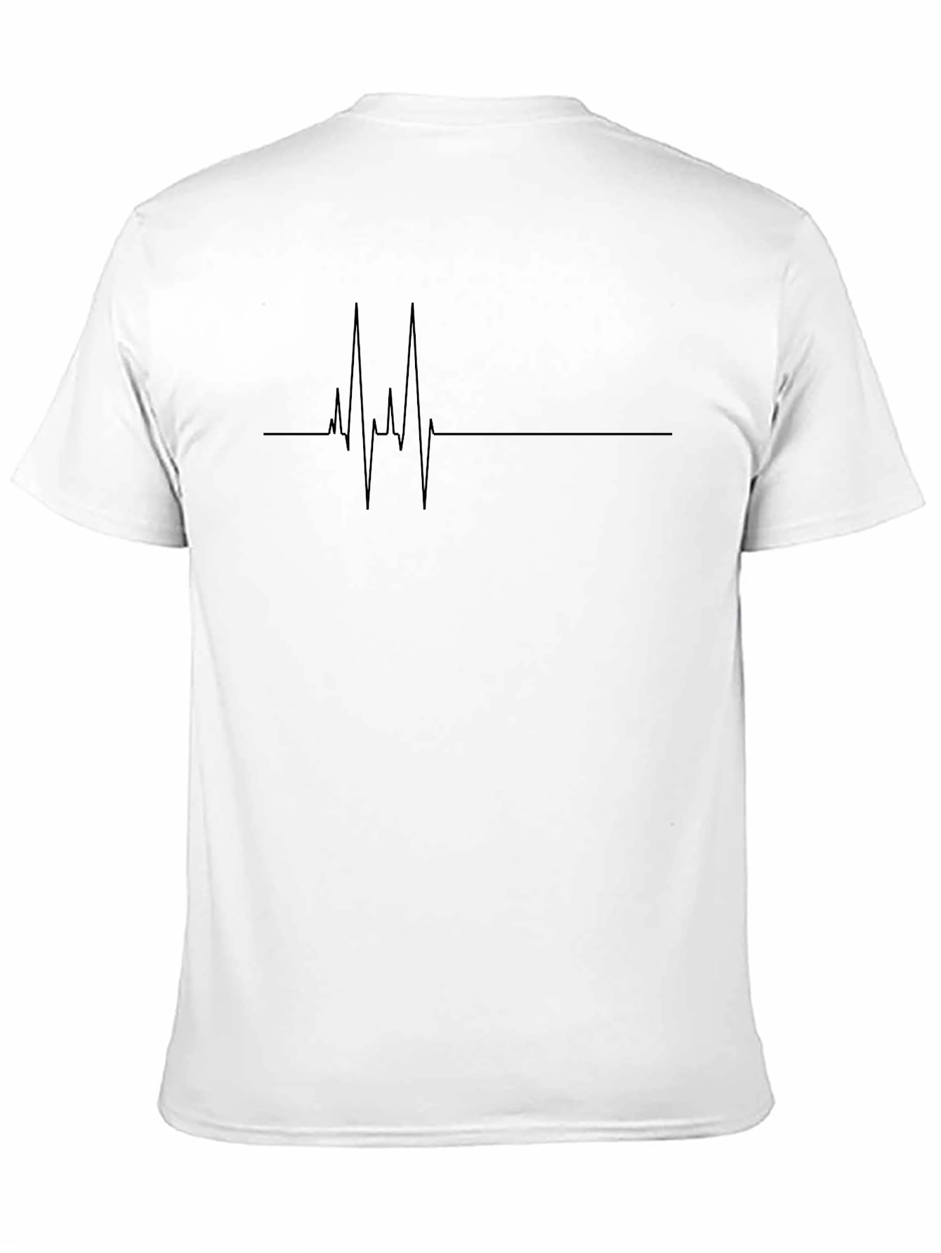 Heartbeat Line Graphic T-Shirt - Black