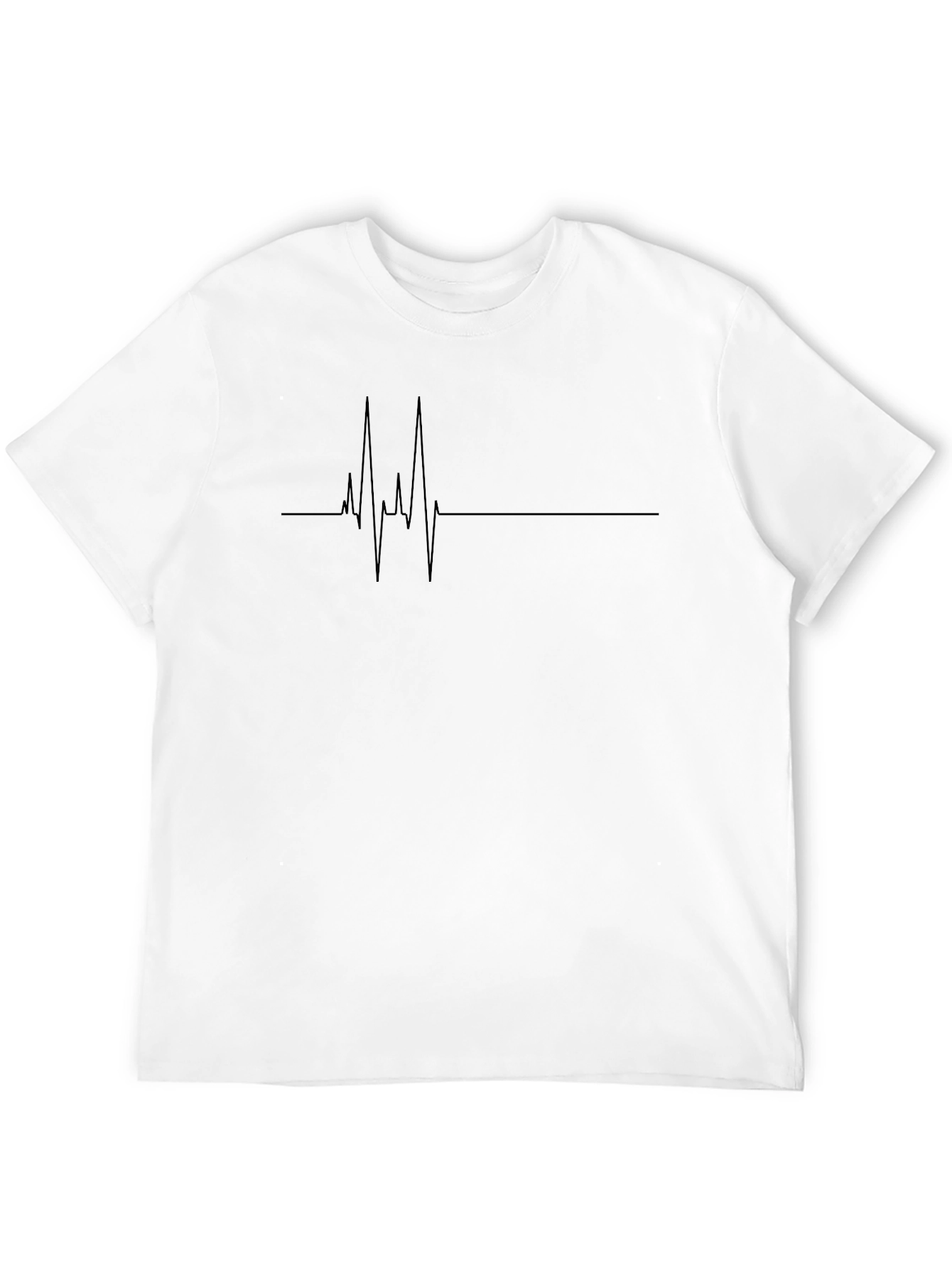 Heartbeat Line Graphic T-Shirt - Black