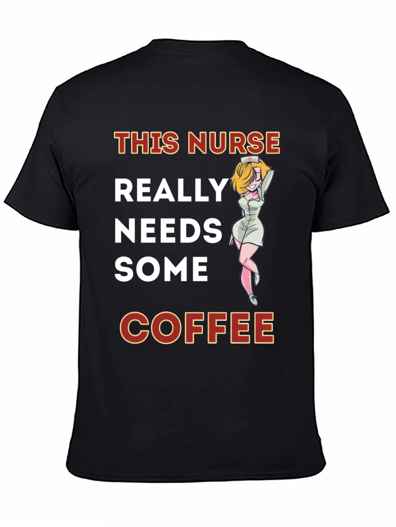 Nurse Needs Coffee Graphic Tee - Black Cotton T-Shirt