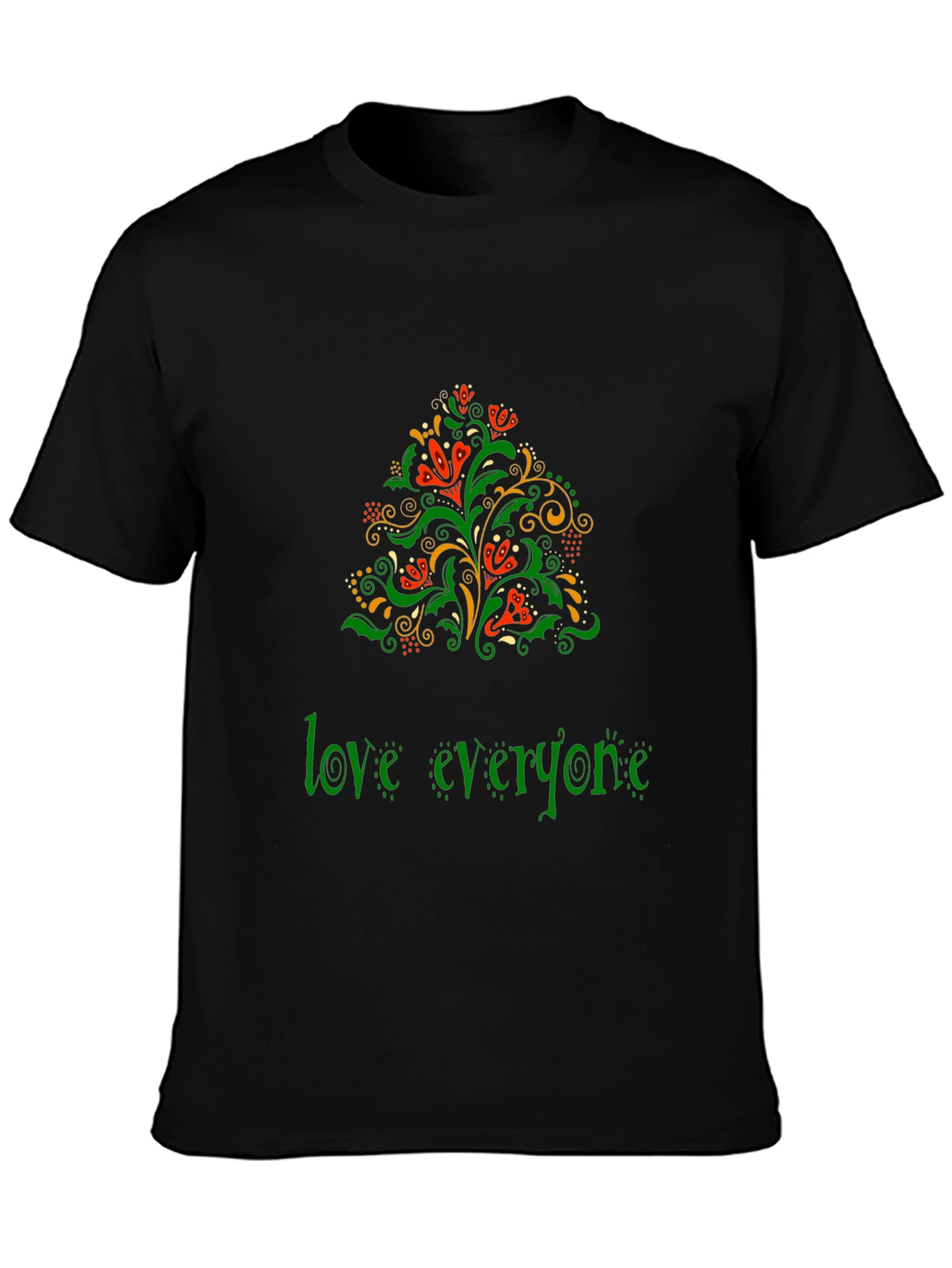 Love Everyone Floral Graphic Tee - Black