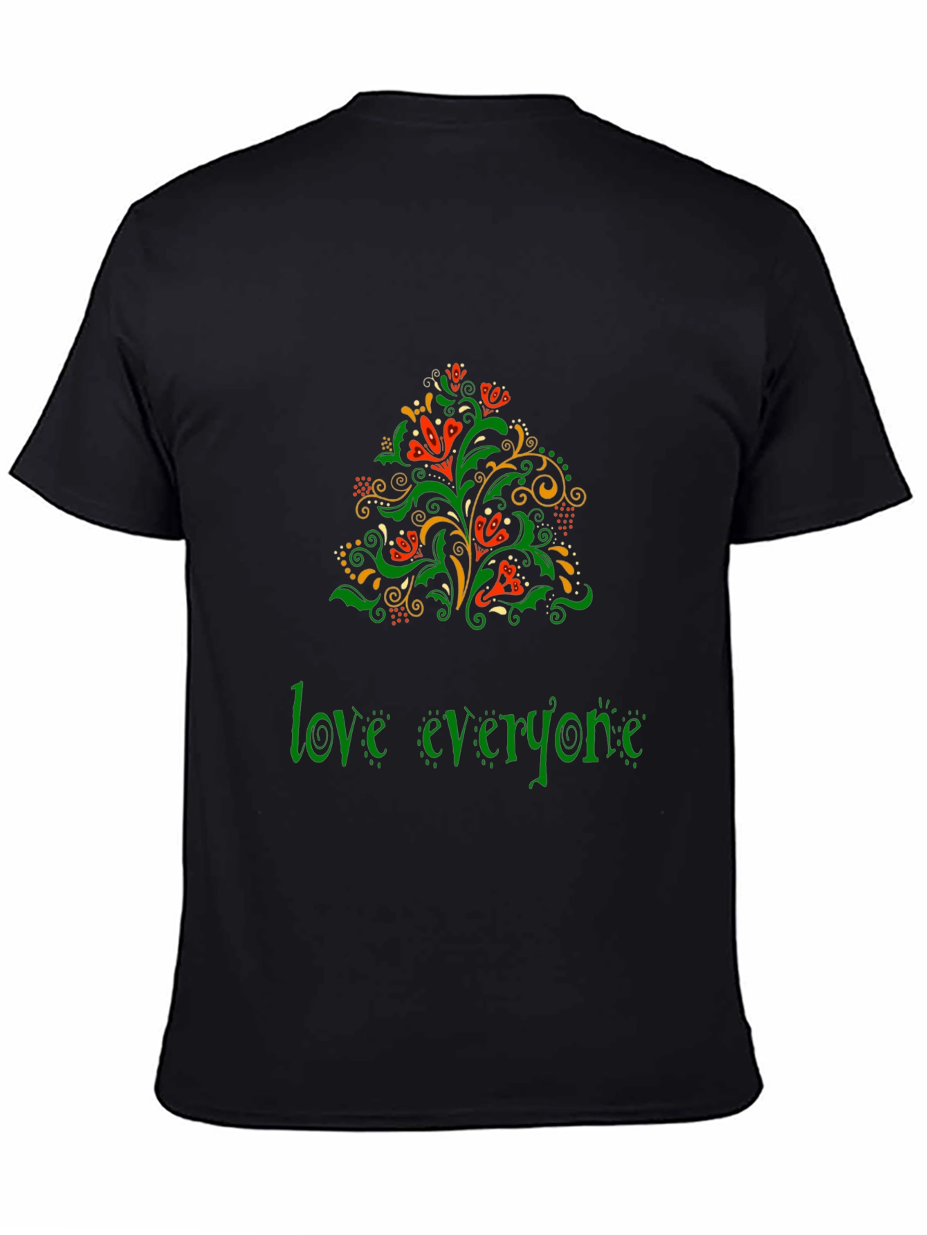 Love Everyone Floral Graphic Tee - Black