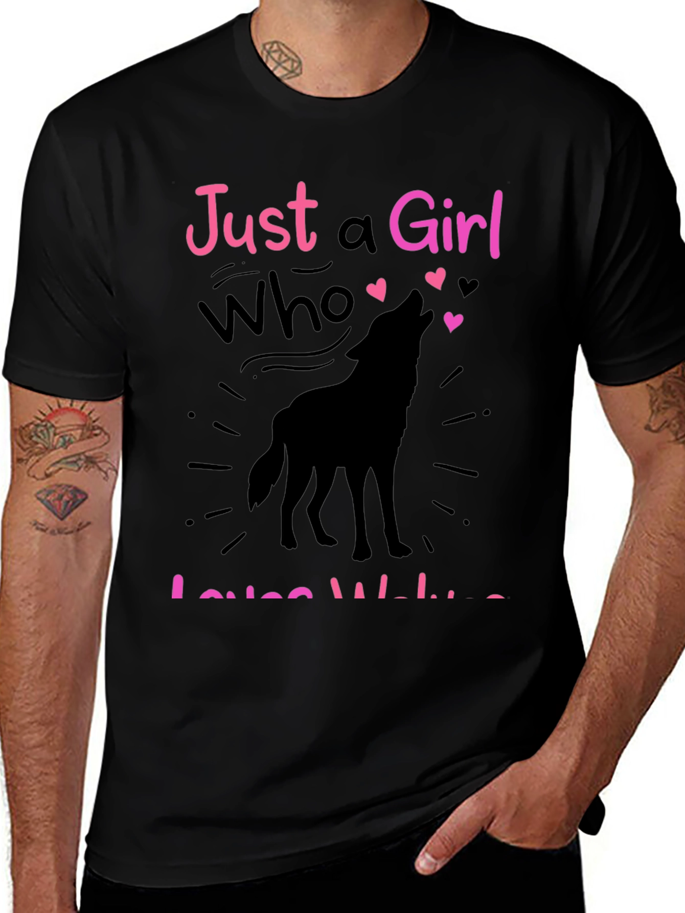Just a Girl Who Loves Wolves Graphic T-Shirt
