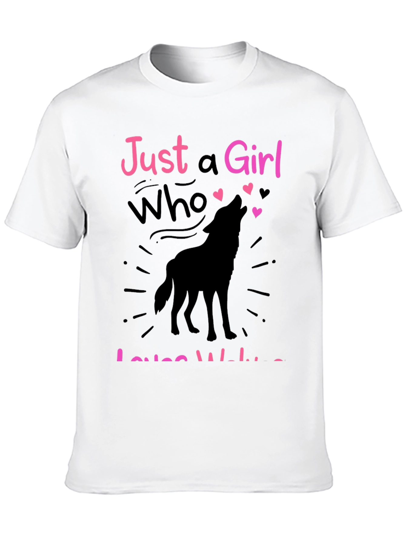 Just a Girl Who Loves Wolves Graphic T-Shirt