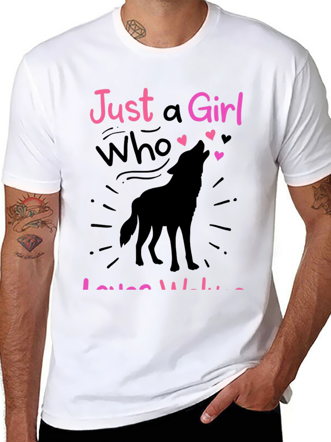 Just a Girl Who Loves Wolves Graphic T-Shirt