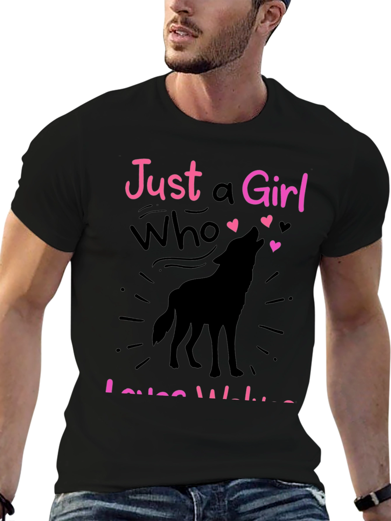 Just a Girl Who Loves Wolves Graphic T-Shirt