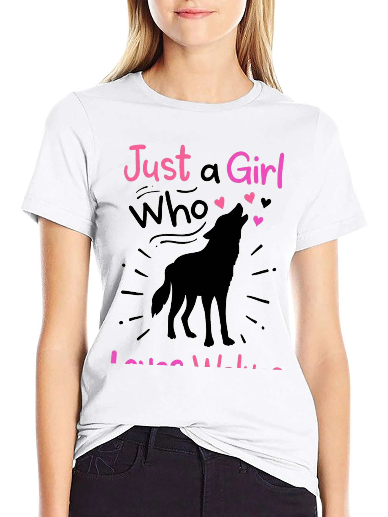 Just a Girl Who Loves Wolves Graphic T-Shirt