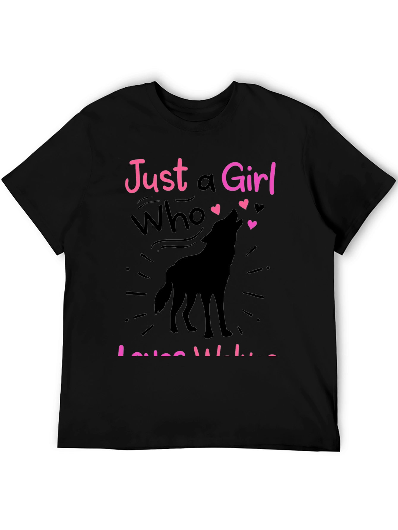Just a Girl Who Loves Wolves Graphic T-Shirt
