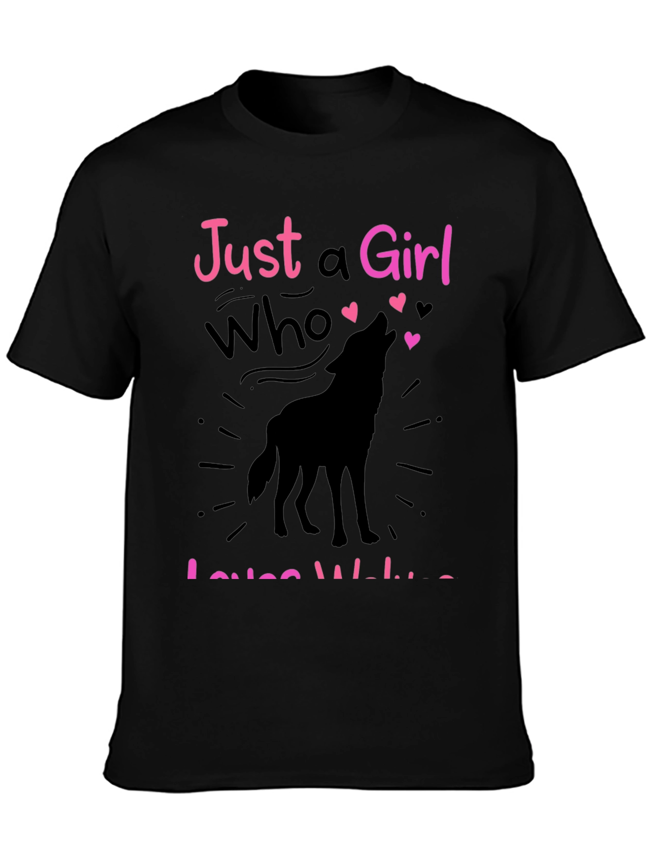 Just a Girl Who Loves Wolves Graphic T-Shirt