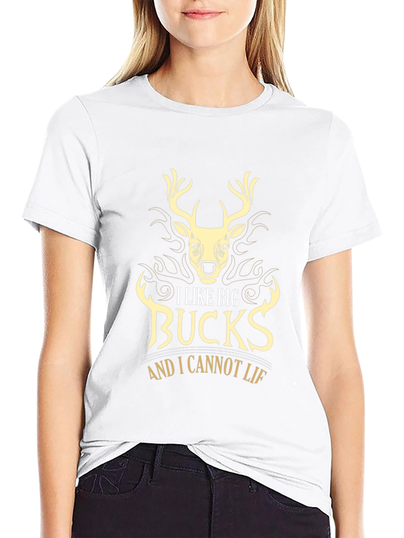 Mens Black I Like Big Bucks Graphic Tee