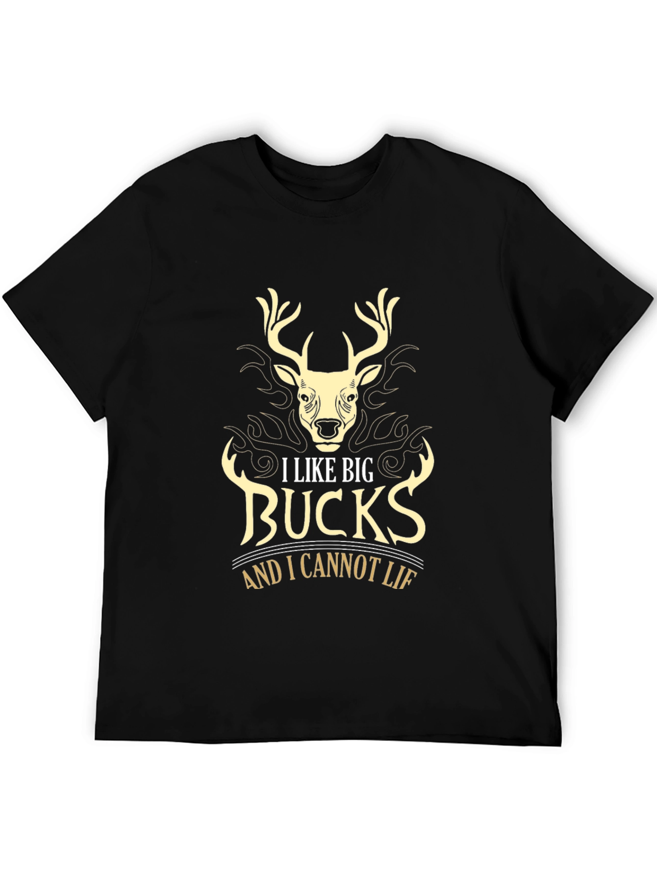Mens Black I Like Big Bucks Graphic Tee