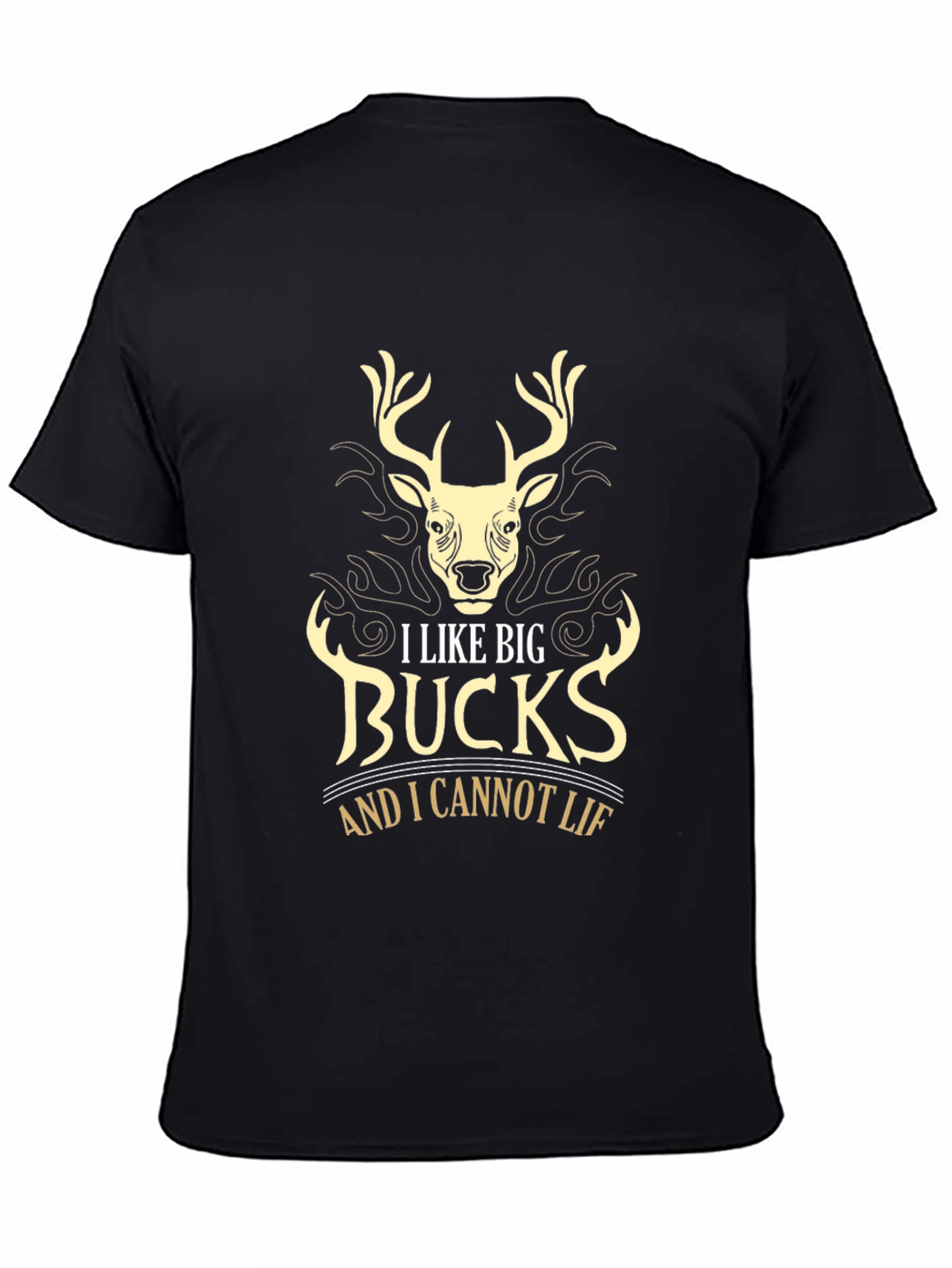 Mens Black I Like Big Bucks Graphic Tee