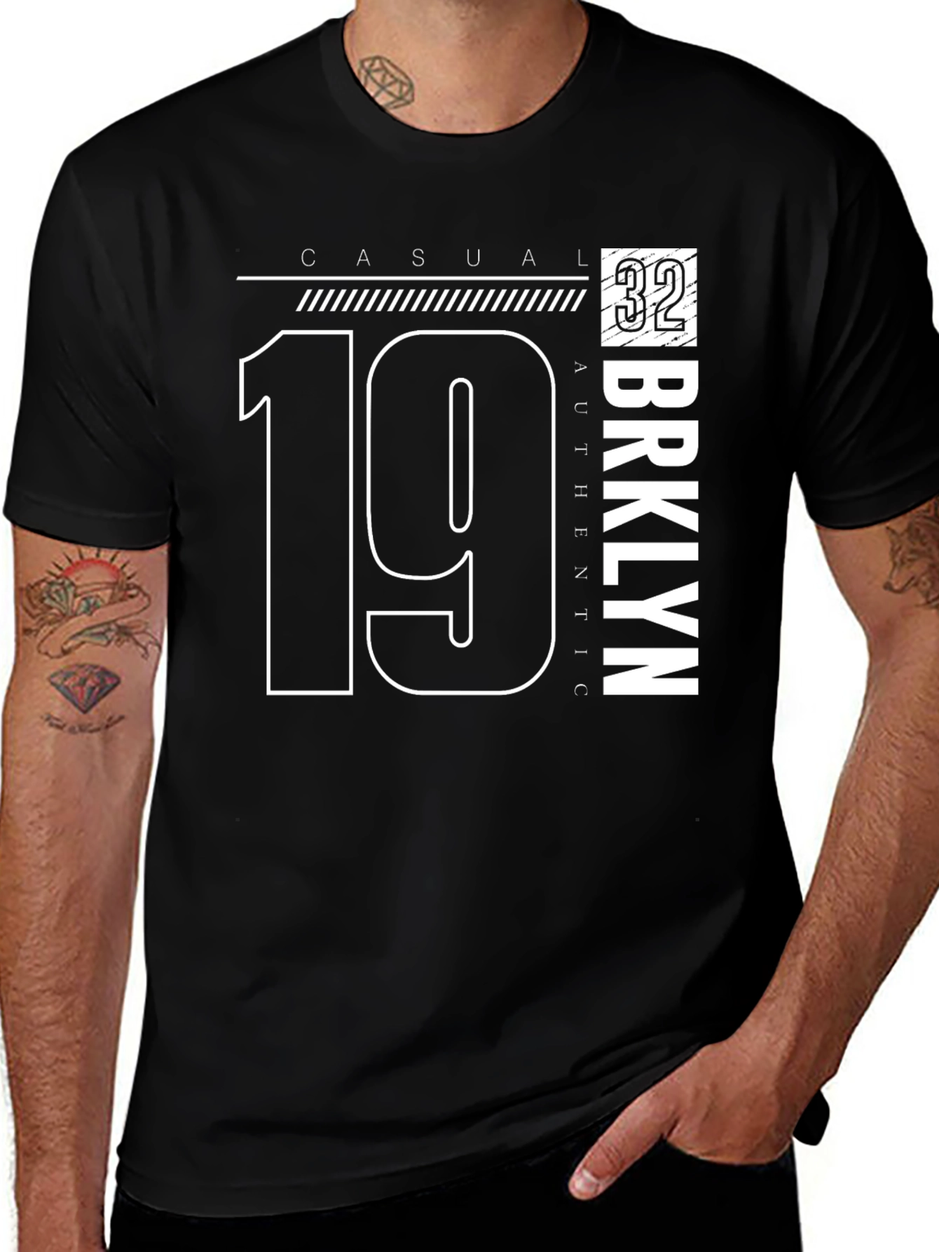 Casual Brooklyn 1932 Graphic Tee - Mens Black T-Shirt