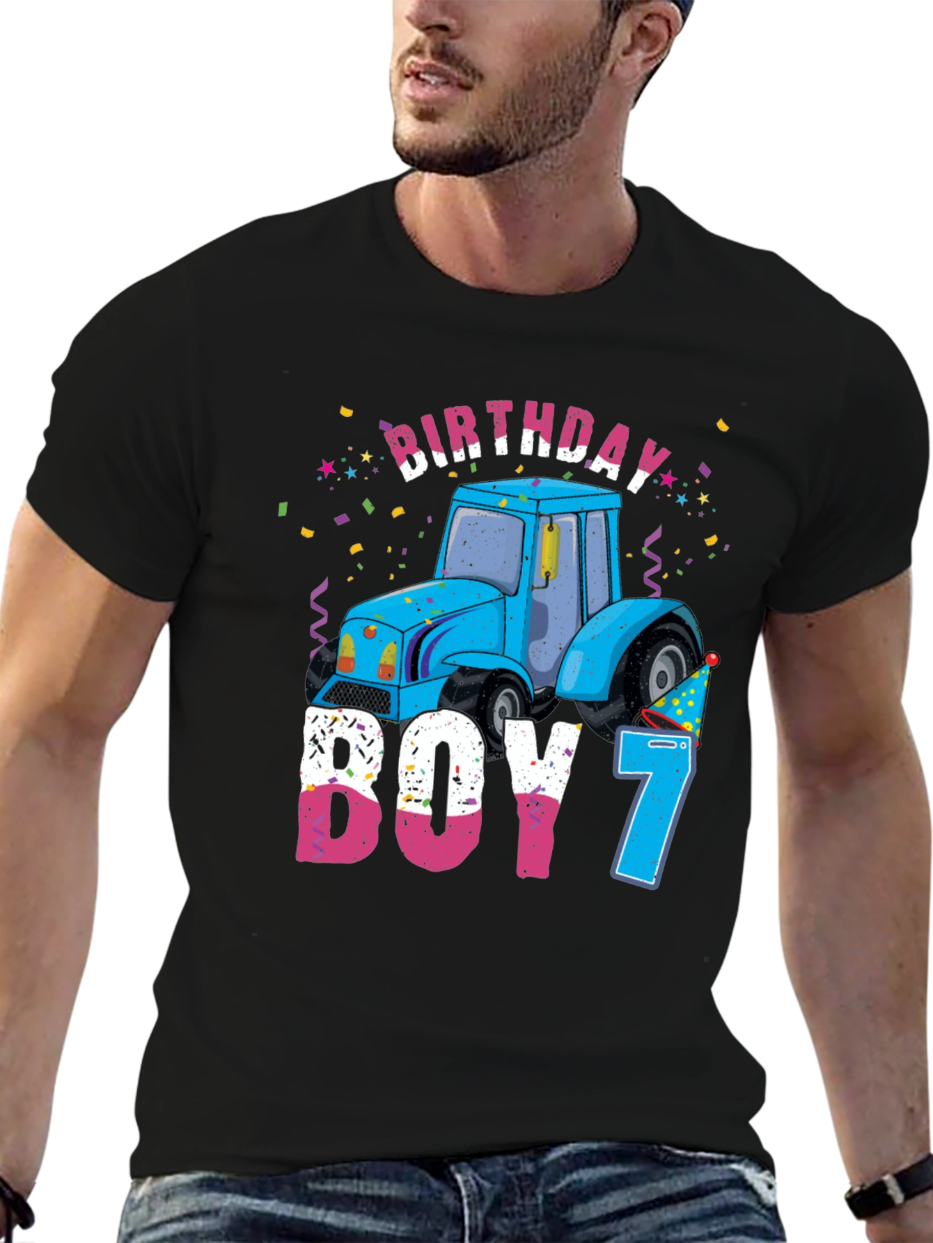 Birthday Boy 7 Tractor T-Shirt