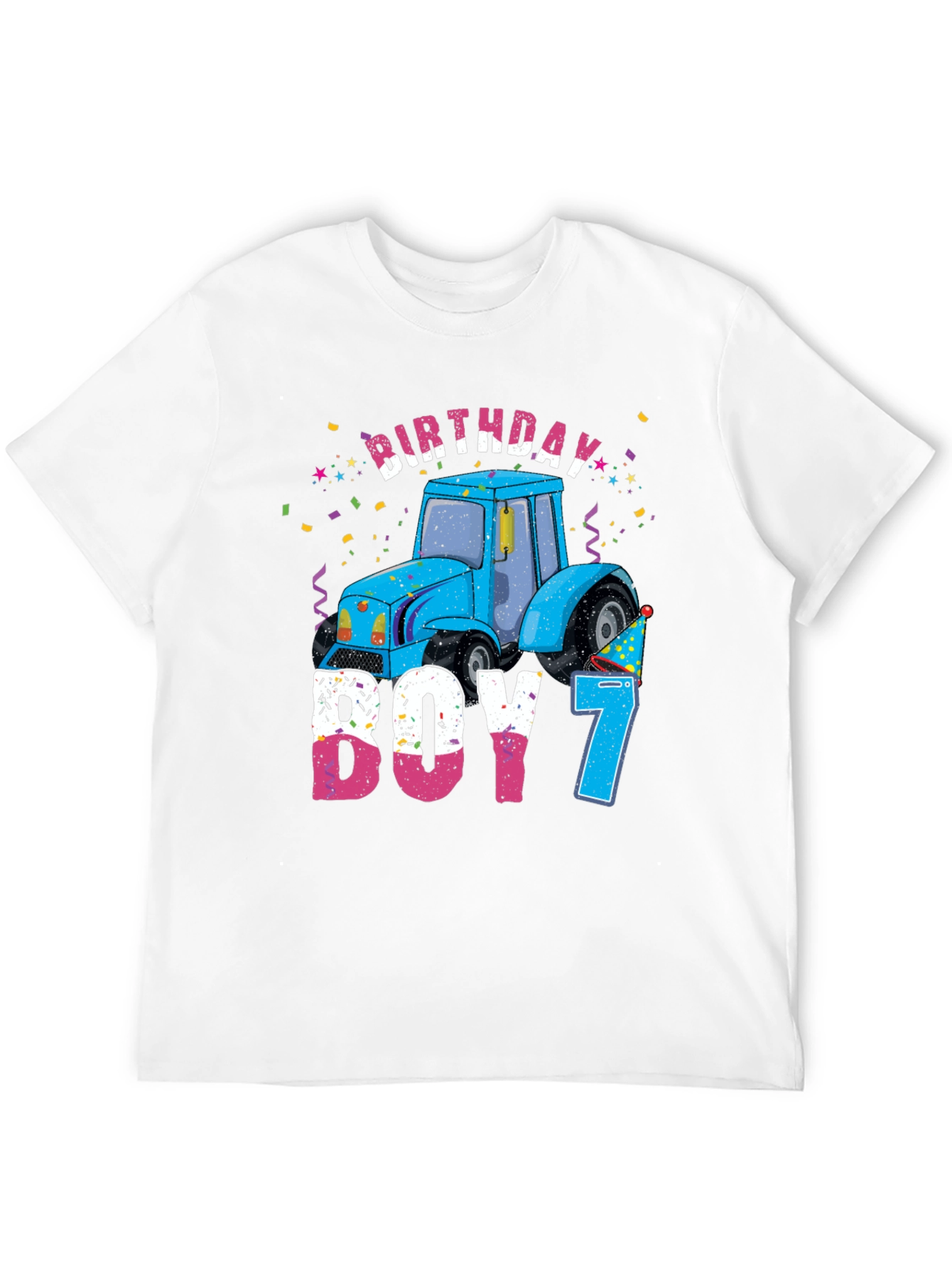 Birthday Boy 7 Tractor T-Shirt