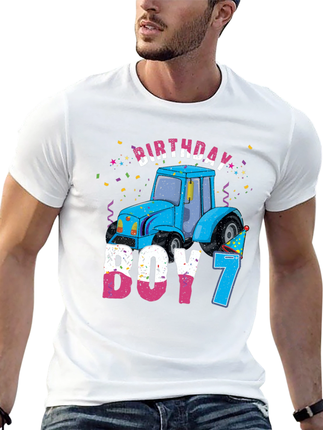 Birthday Boy 7 Tractor T-Shirt