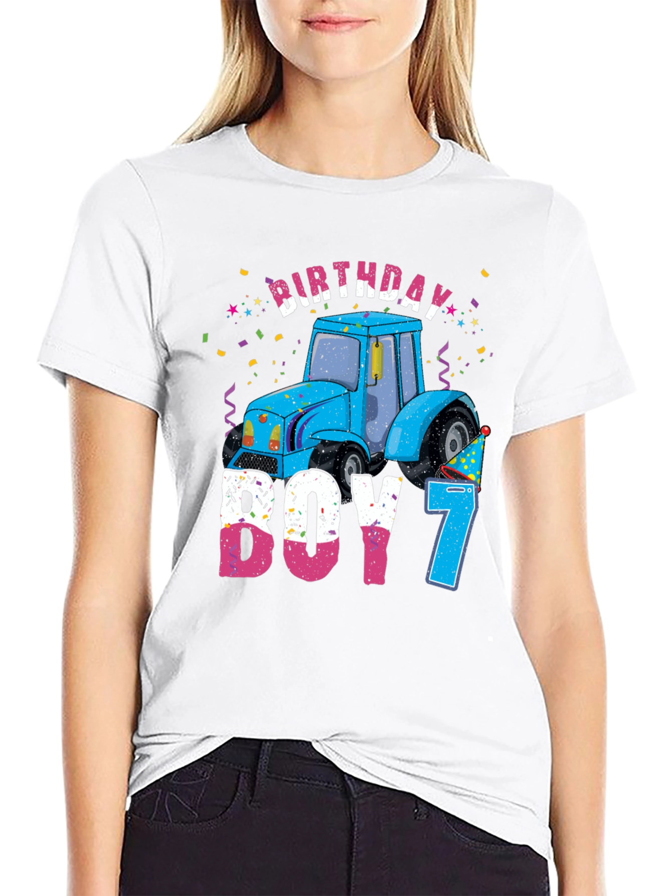 Birthday Boy 7 Tractor T-Shirt