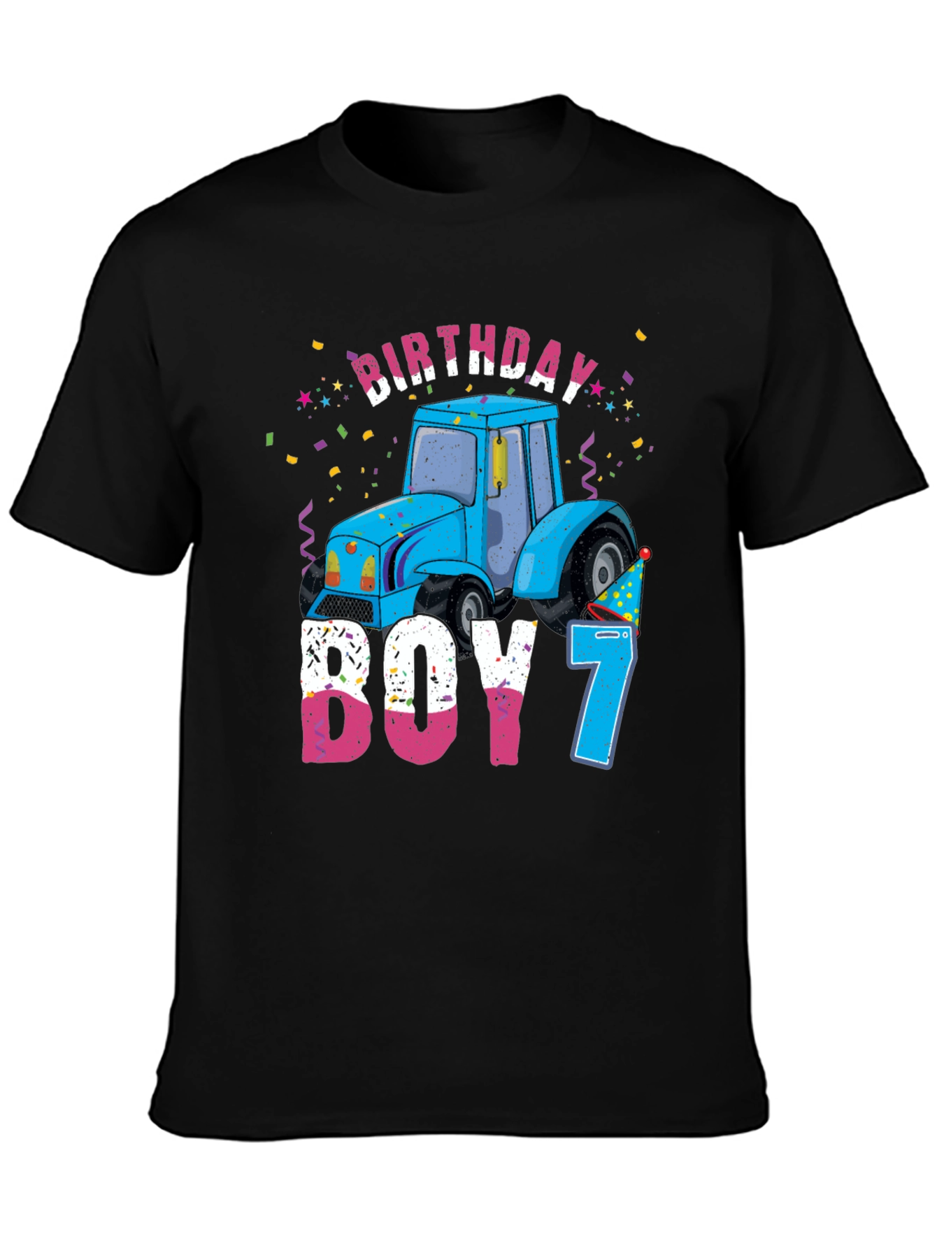Birthday Boy 7 Tractor T-Shirt