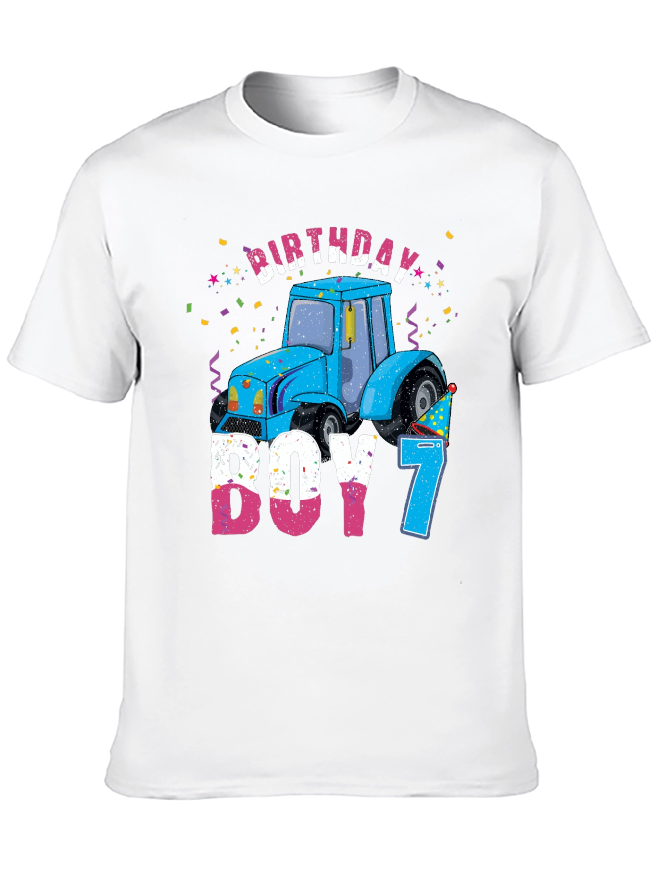 Birthday Boy 7 Tractor T-Shirt