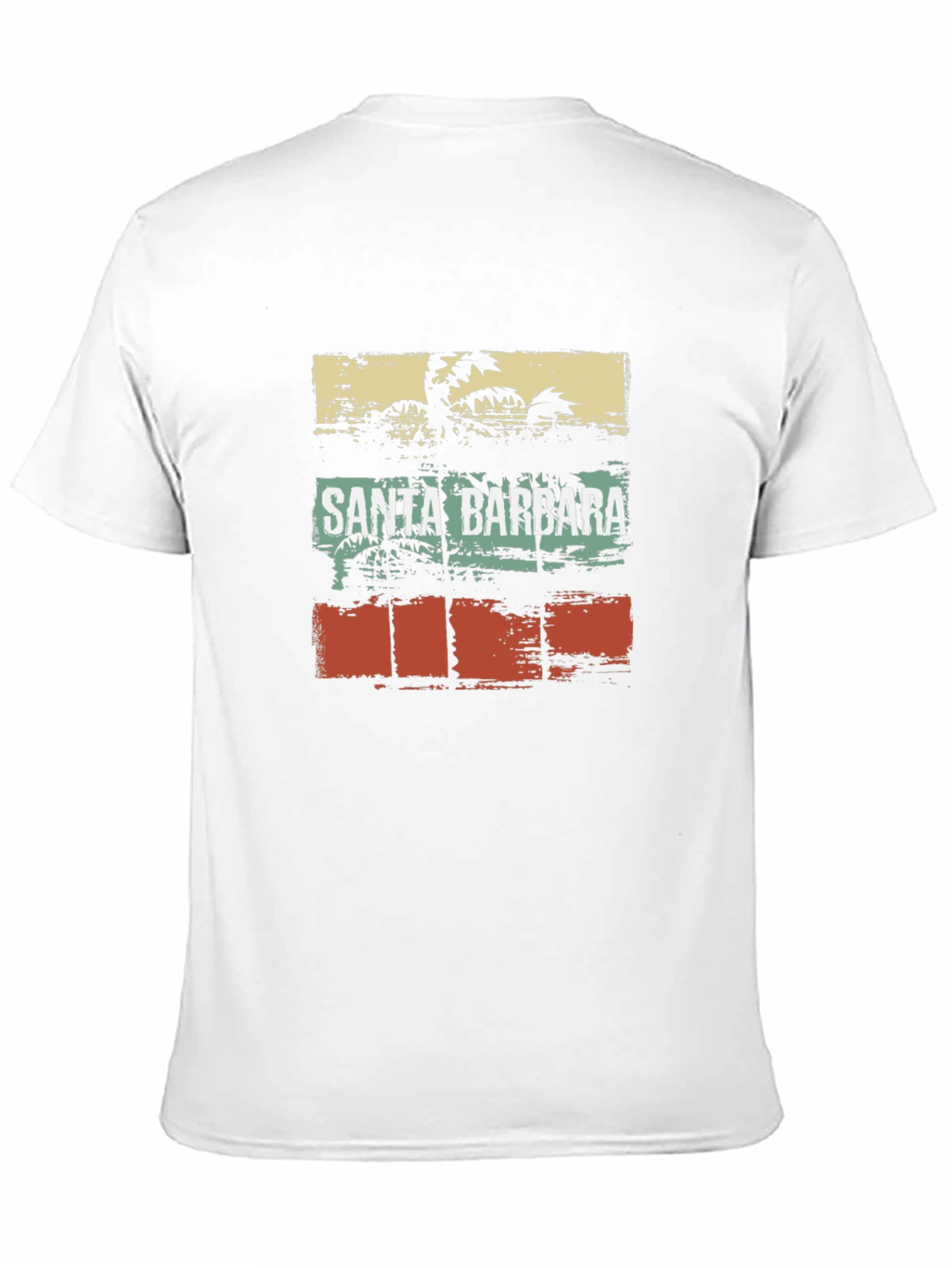 Santa Barbara Palm Tree Black T-Shirt