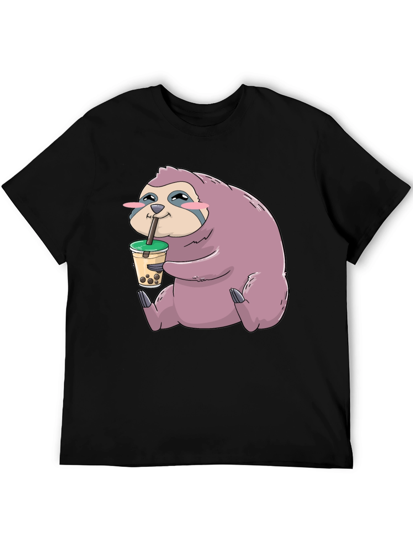 Sloth Boba Tea Graphic T-Shirt - Relaxed Style