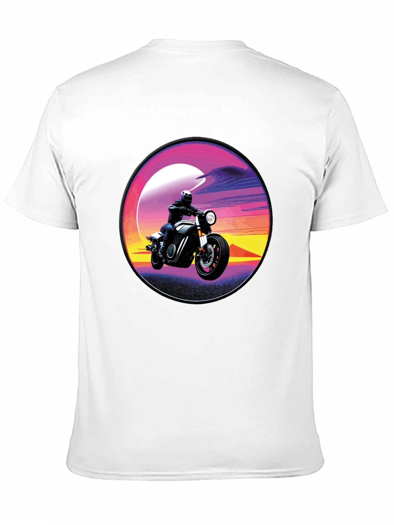 Retro Motorcycle Sunset Graphic T-Shirt