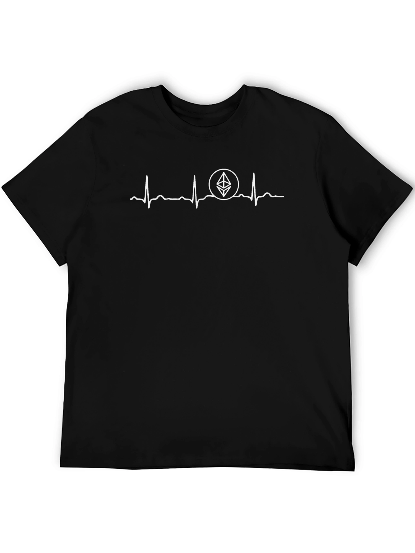 Ethereum Heartbeat Black T-Shirt - Crypto Love!