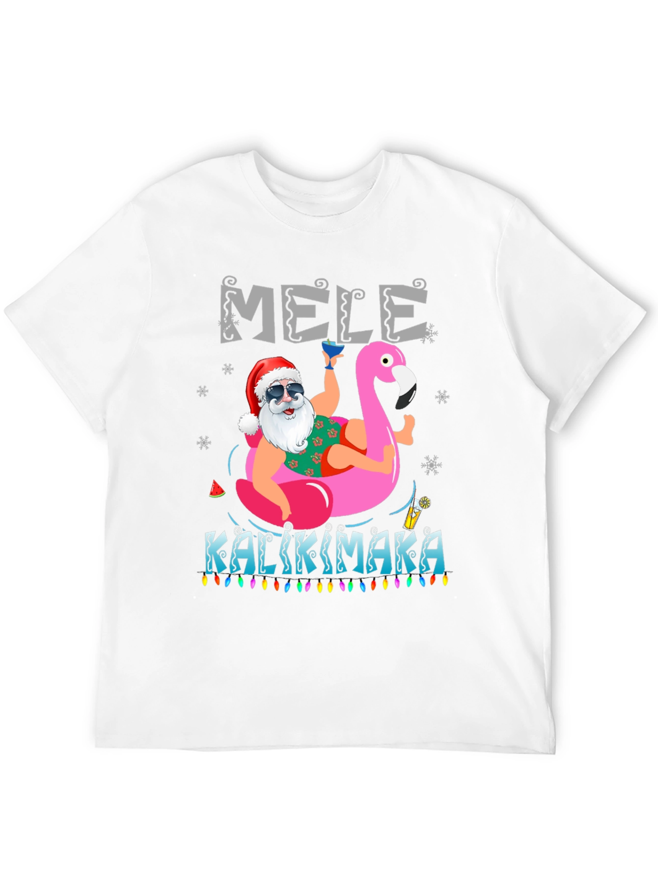 Mele Kalikimaka Santa Flamingo T-Shirt