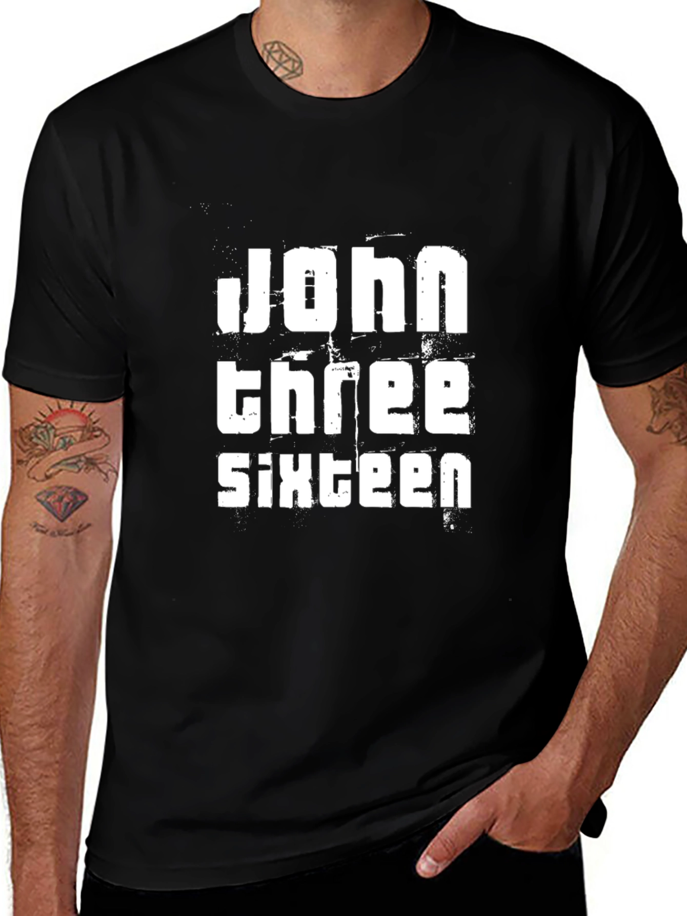 John 3:16 Black Graphic Tee