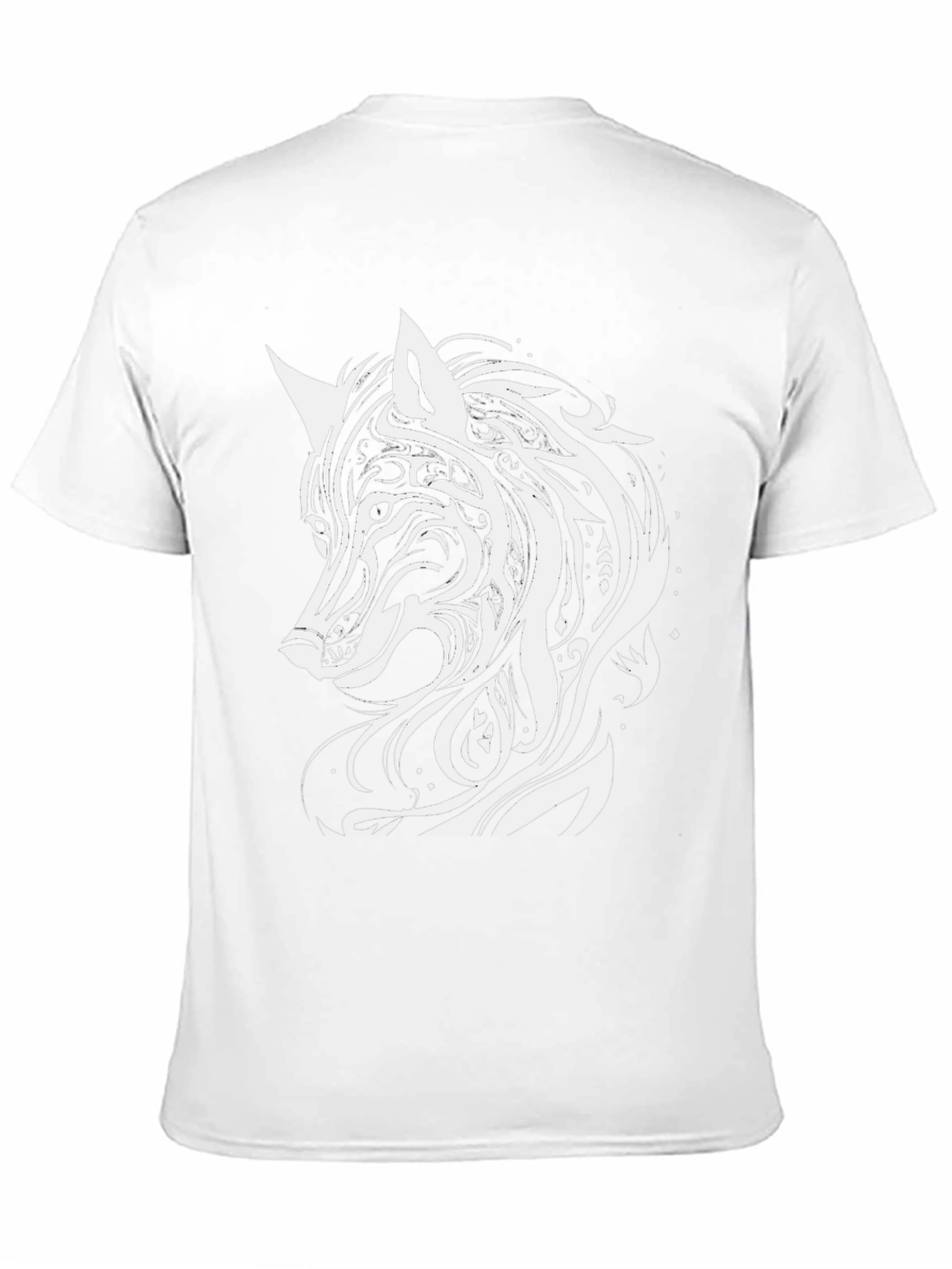 Tribal Wolf Graphic Tee - Black