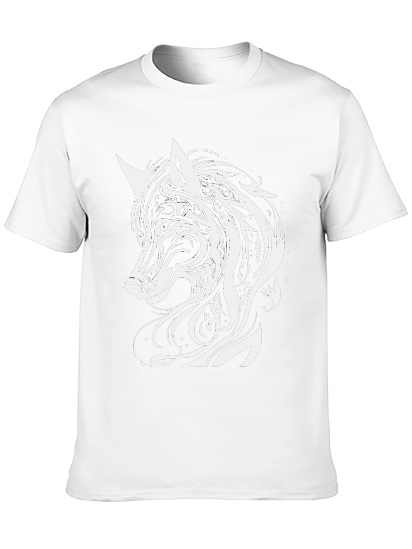 Tribal Wolf Graphic Tee - Black
