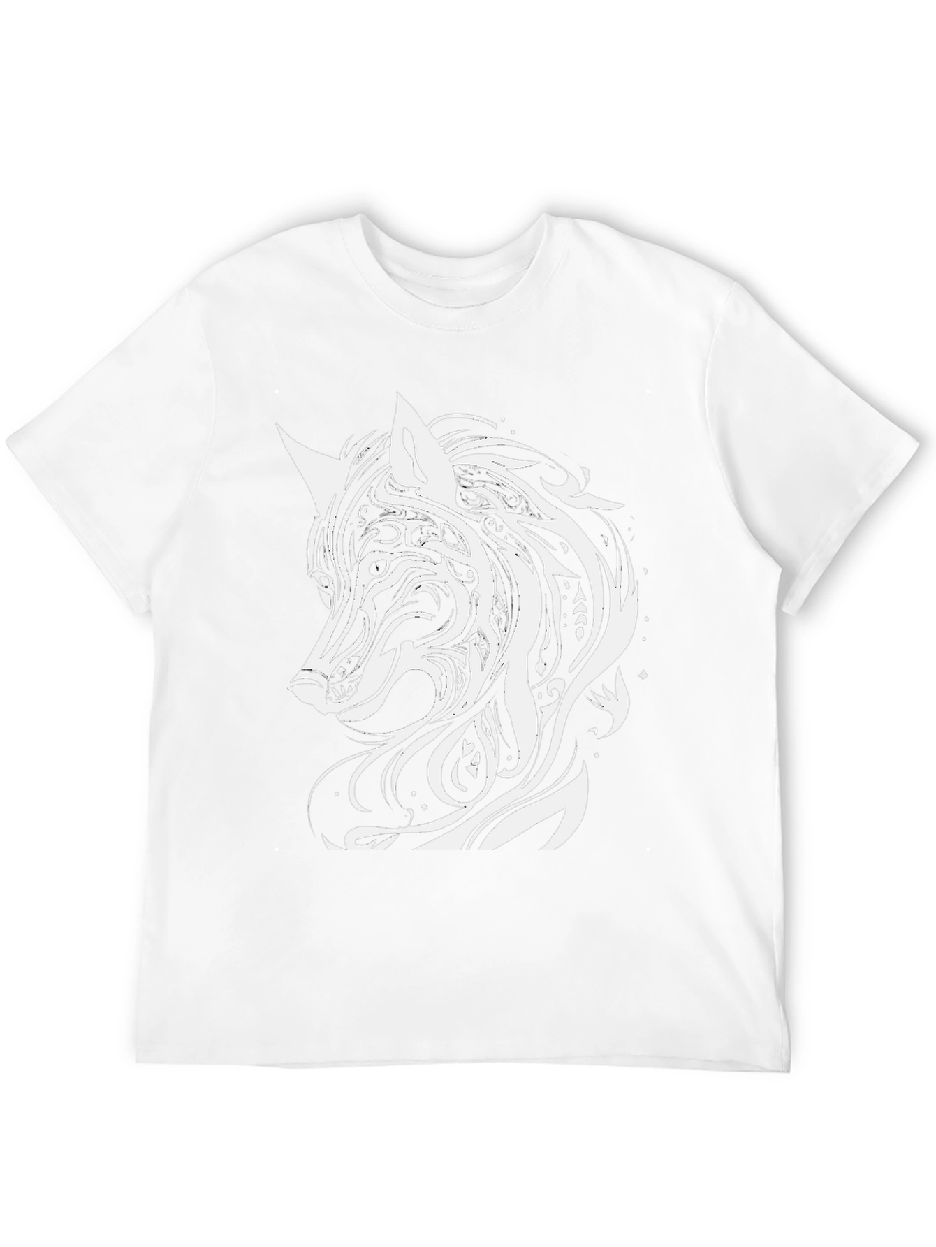 Tribal Wolf Graphic Tee - Black