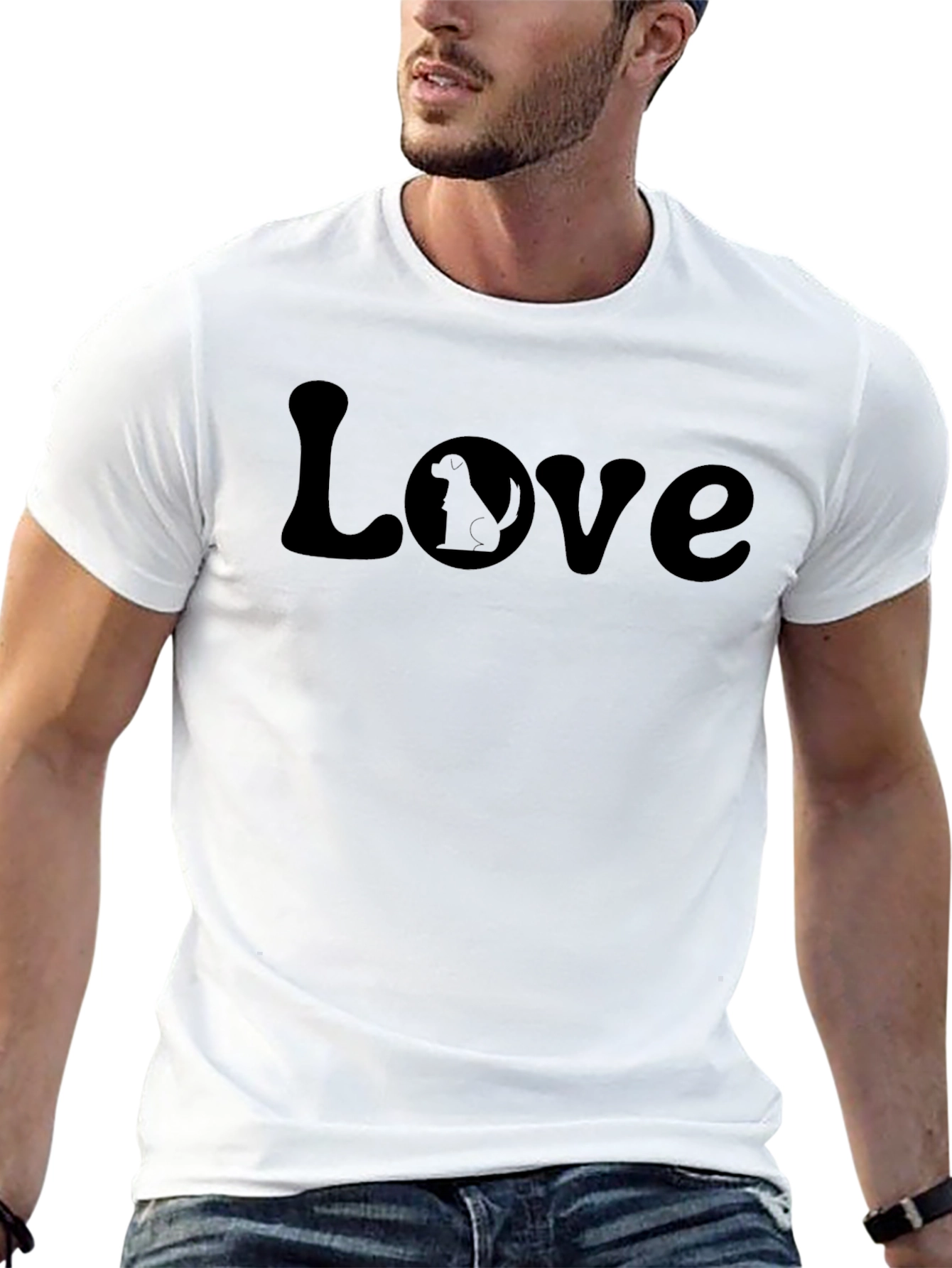 Love Dog T-Shirt - Black Unisex Tee