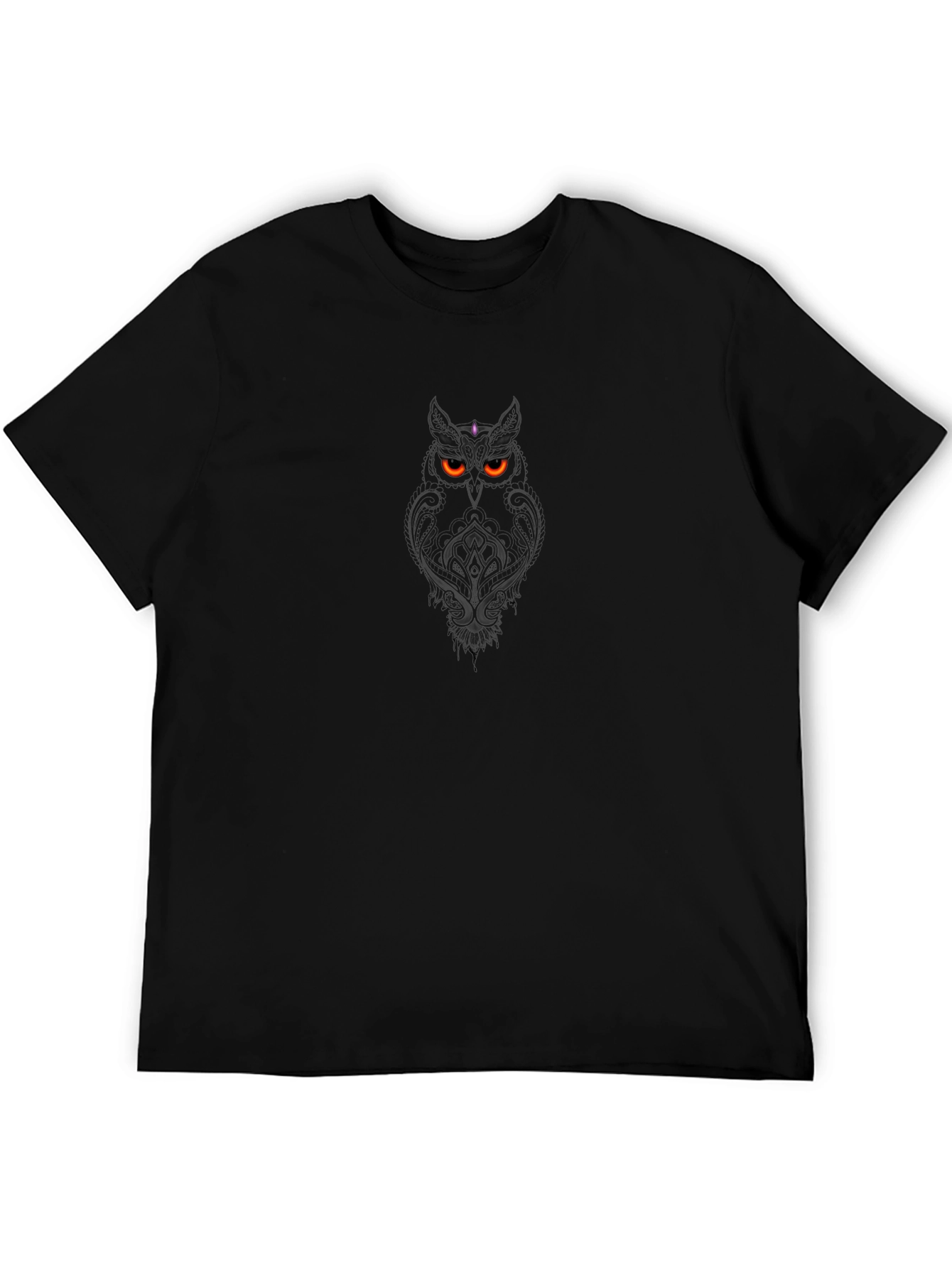 Mens Black Owl Graphic Tee - Stylish Casual Wear