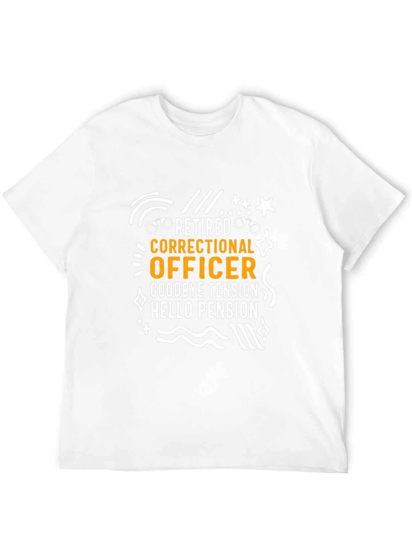 Retired Correctional Officer Black Graphic T-Shirt